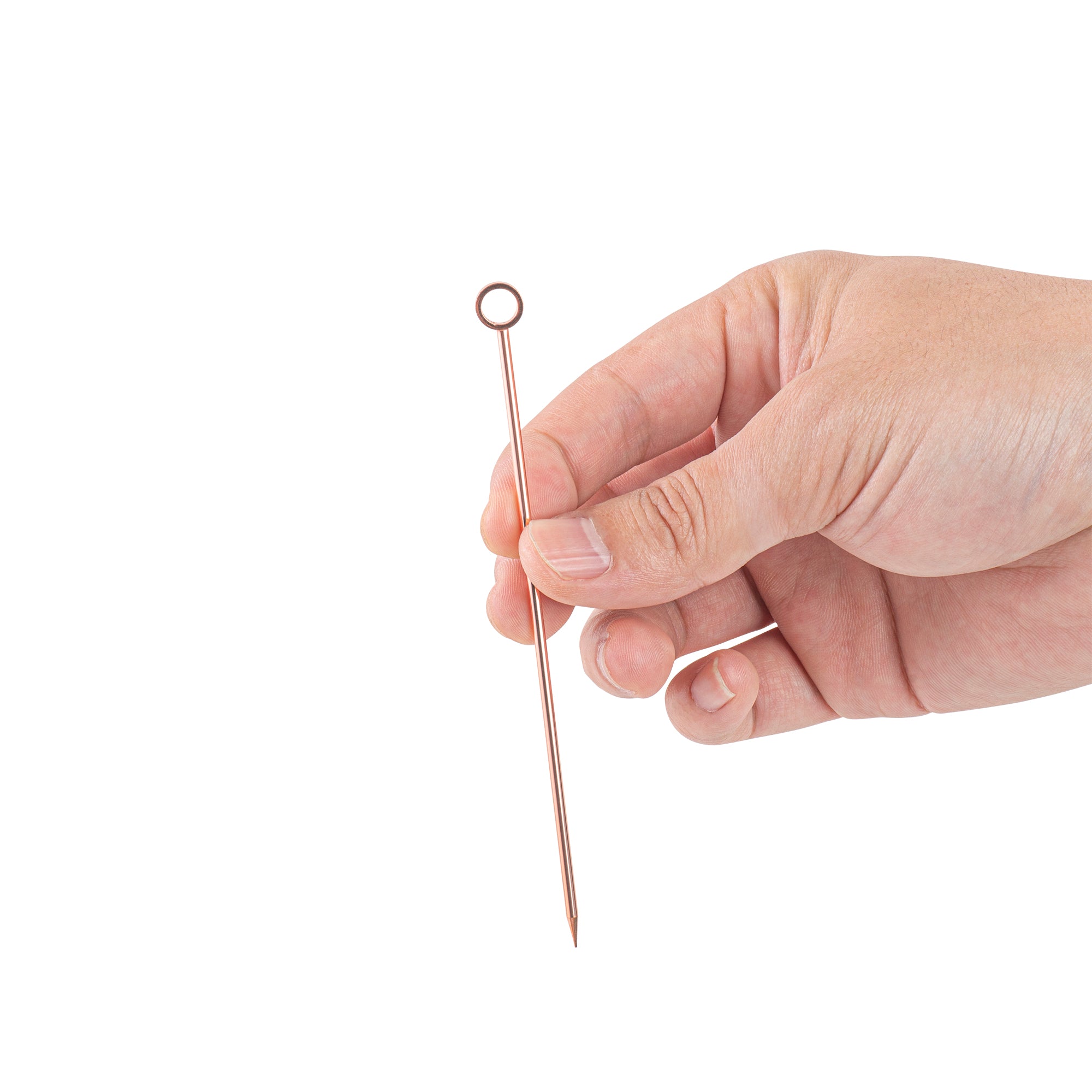 Premium Copper & Stainless Steel Cocktail Picks - Set of 10 (4.5 inch) - Elegant Drink Garnish Skewers for Martini, Olive, Fruit & Cocktail Parties