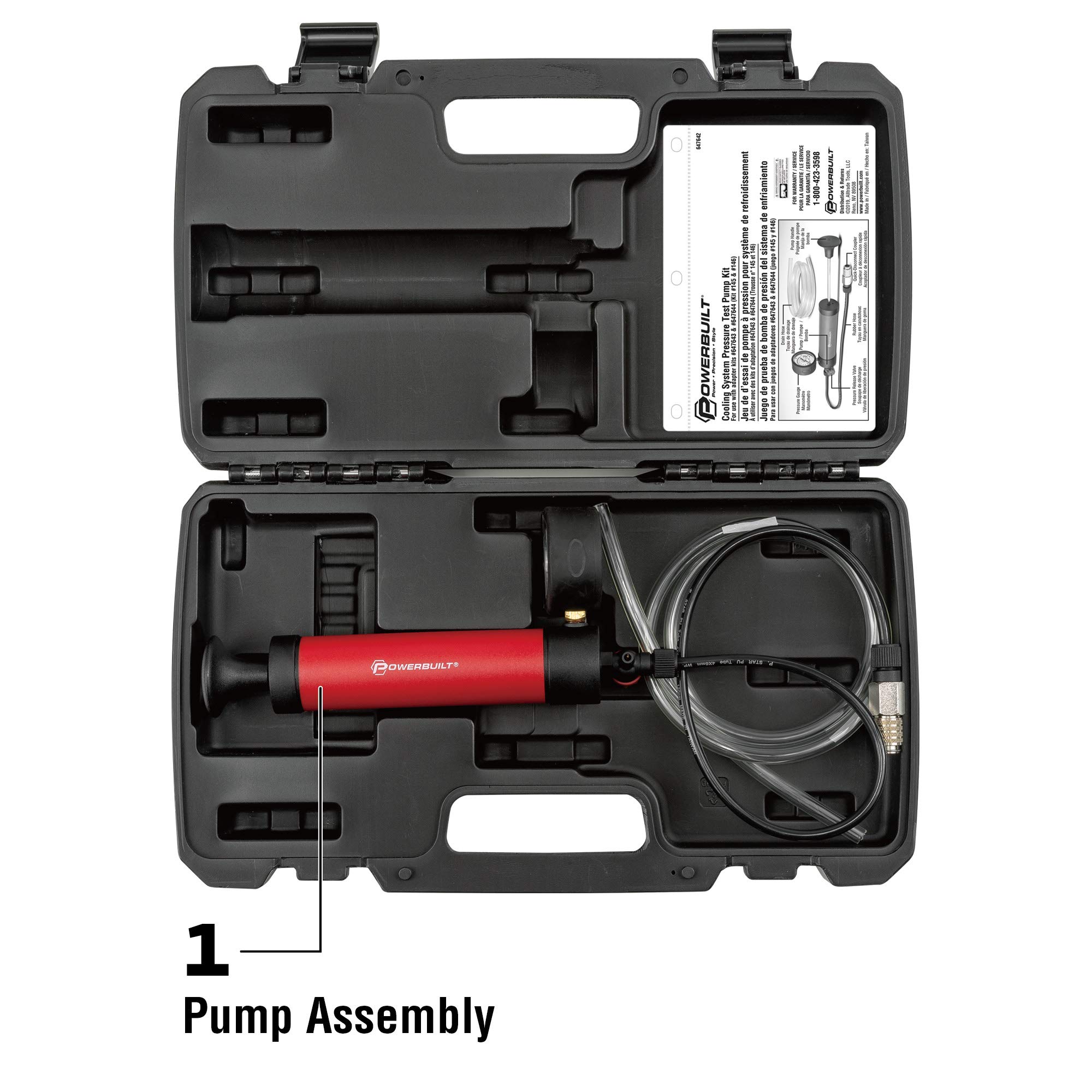 Powerbuilt 647642 Cooling System Adapter Kit for European Vehicles - Pressure Testing Pump Kit, Radiator & Coolant Bottle Attachments | Professional Auto Repair Tool for Mechanics & DIY Car Maintenance