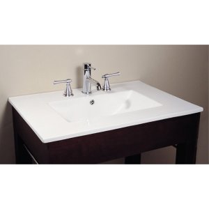 49-Inch Vitreous China Bathroom Sink with Integrated Bowl - 8-Inch Faucet Holes - Perfect for Modern Bathroom Renovations and Home Upgrades