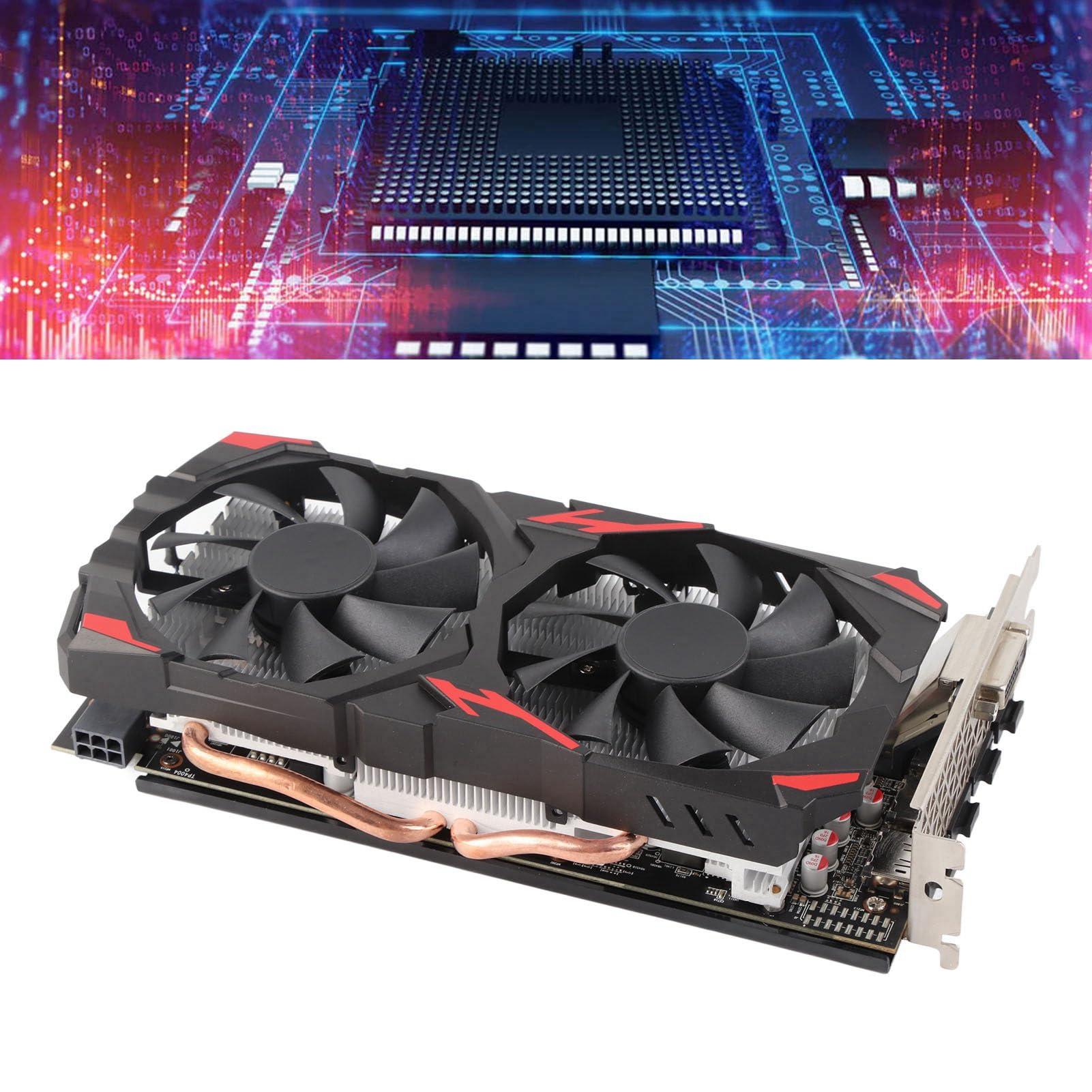 XTevu RX 580 8GB GDDR5 256-bit Gaming Graphics Card with Dual Cooling Fans | PCI Express 3.0 | Supports 8K Resolution | Perfect for PC Gaming, VR, Video Editing & Cryptocurrency Mining