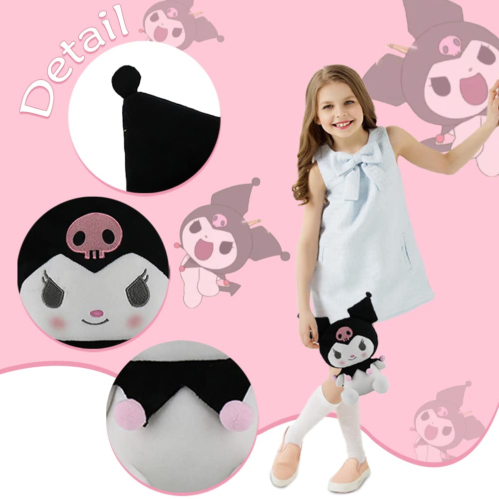 Kuromi Plush Stuffed Animal Toy - Soft Kitty Cat Pillow Plush Doll for Girls & Kids - Perfect Birthday Gift, Room Decor & Cuddly Companion for Playtime & Sleep