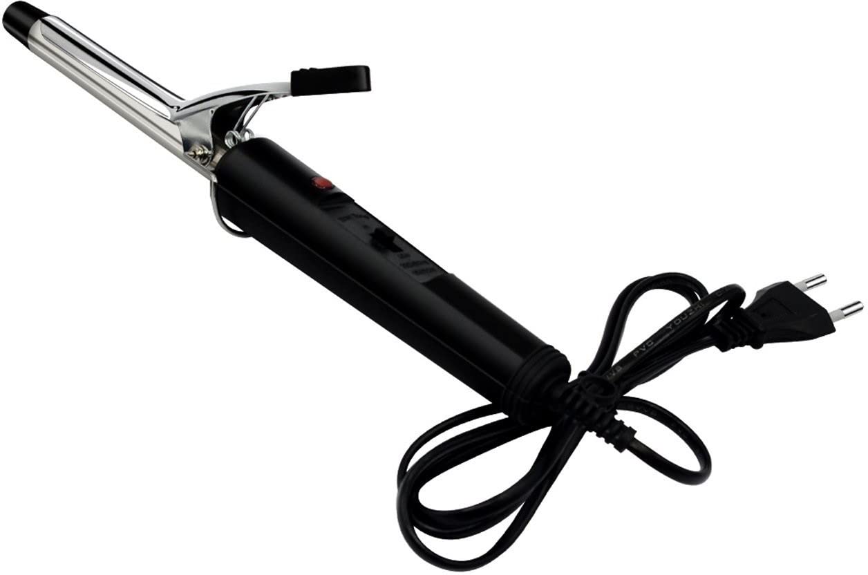 Ceramic Hair Curler for Women - Adjustable Temperature Styling Iron with Medium Black & Silver Plates | Perfect for Salon-Quality Waves & Curls at Home
