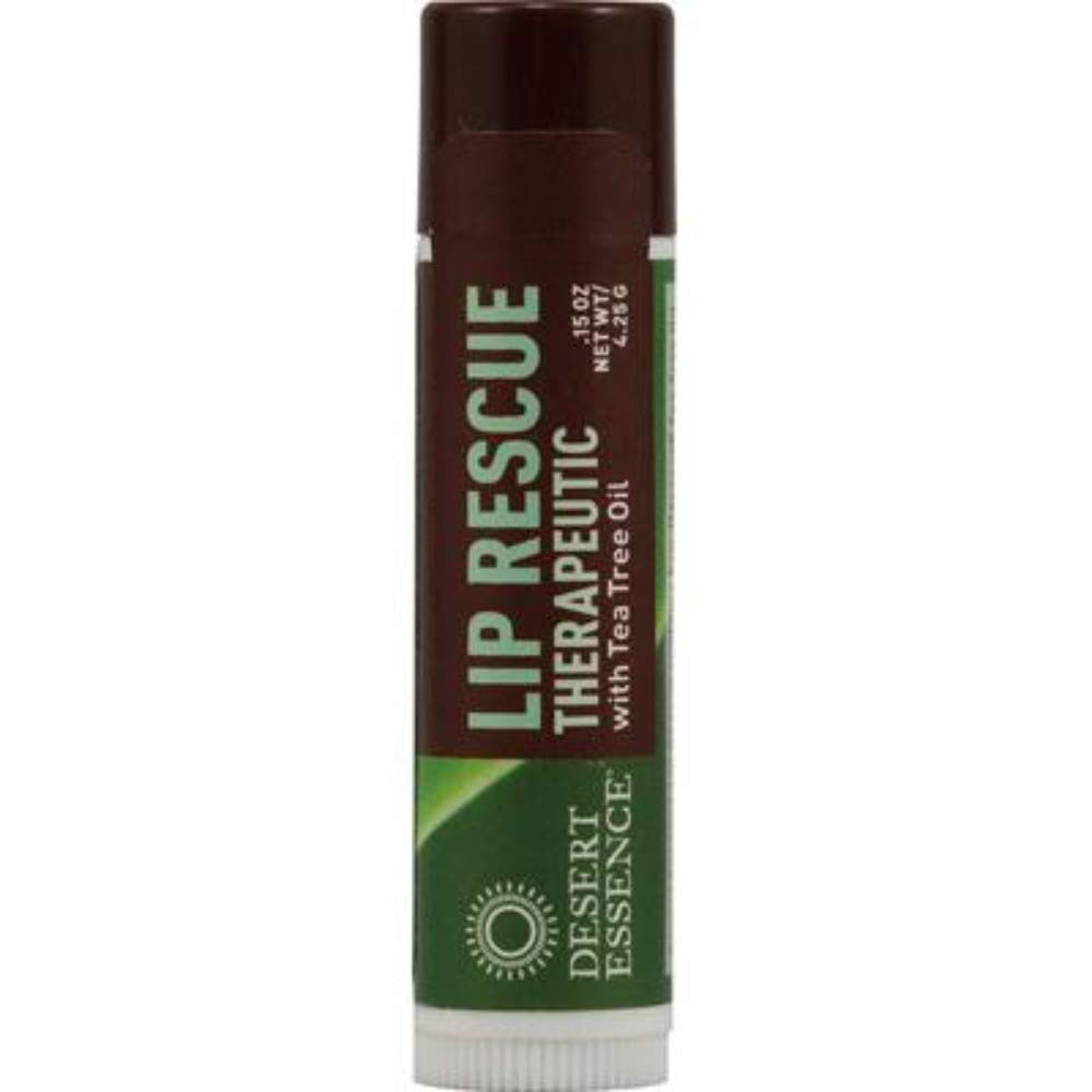 Desert Essence Tea Tree Oil Rescue Lip Balm - 24 Pack (0.15 Oz Each) for Dry, Chapped Lips - Natural Moisturizing Lip Care for Winter, Outdoor Activities & Daily Use