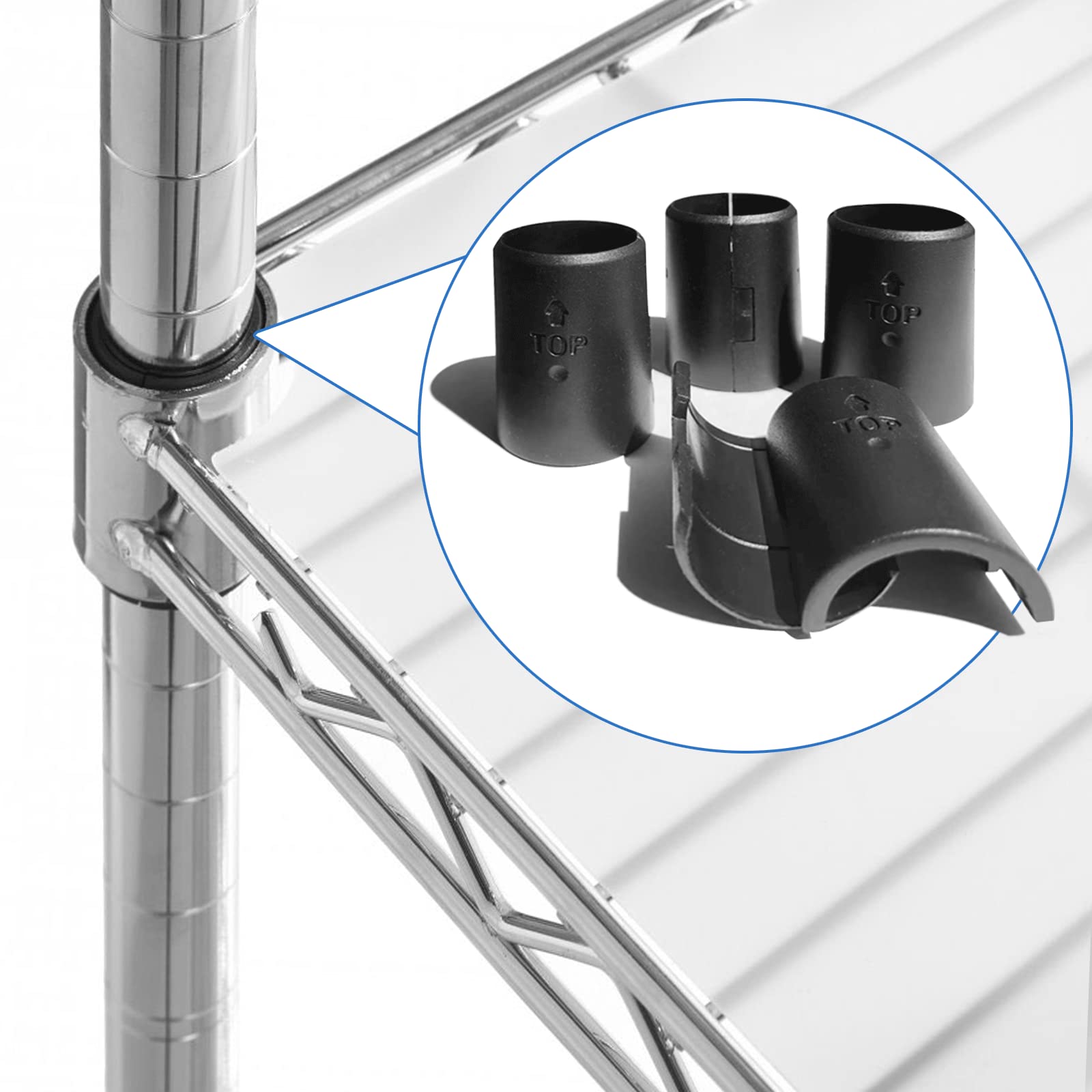 28 Pack Black Plastic & Metal Wire Shelf Clips - 1 Inch Replacement Clips for 1