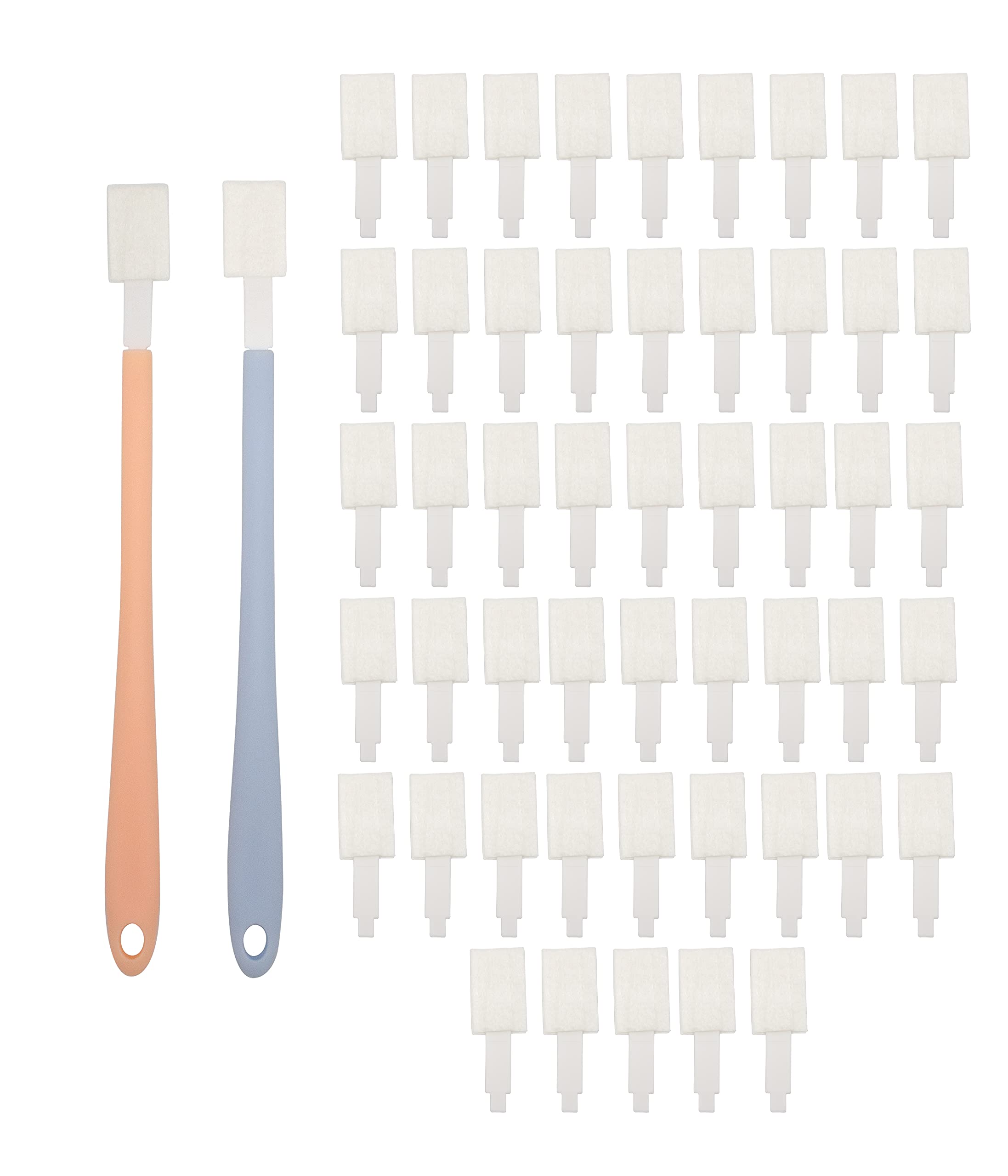 Disposable Toilet Brush Set with 2 Handles & 50 Refill Heads - Groove Cleaning Brush for Bathroom, Toilet Swab & Scrubber - Perfect for Deep Cleaning Toilet Bowls, Tiles & Hard-to-Reach Areas