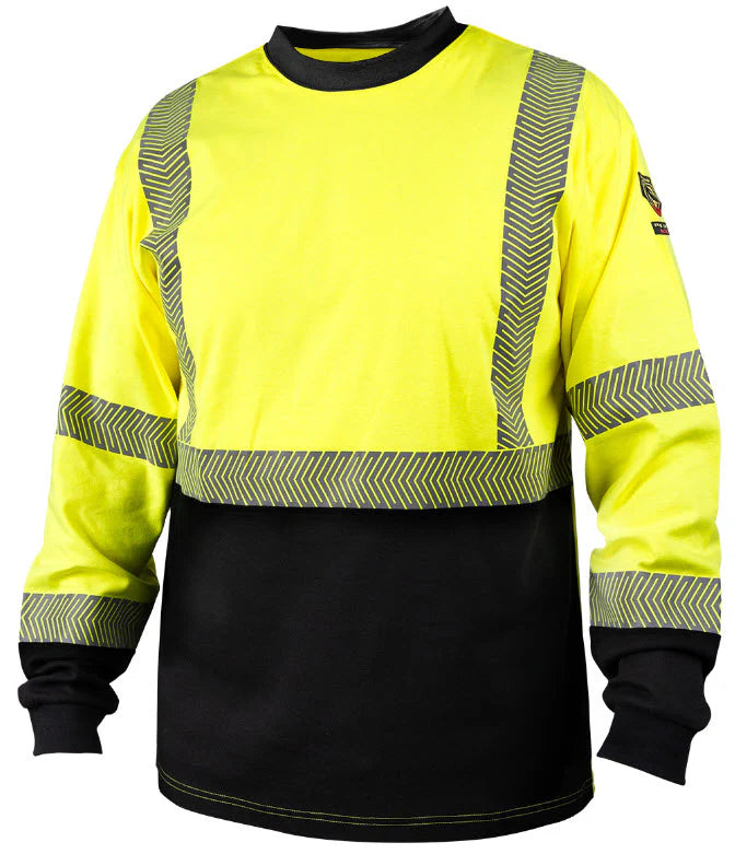 Black Stallion Hi-Vis Class 3 AR/FR Cotton Long Sleeve Safety Shirt TF3030 HB - High Visibility Workwear for Construction & Road Workers