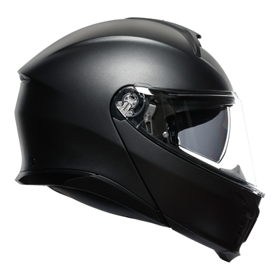 AGV Tourmodular Solid Matt Black Motorcycle Helmet - DOT & ECE Certified for Safety - Lightweight & Comfortable for Long Rides - Perfect for Touring, Commuting, and Adventure Motorcycling