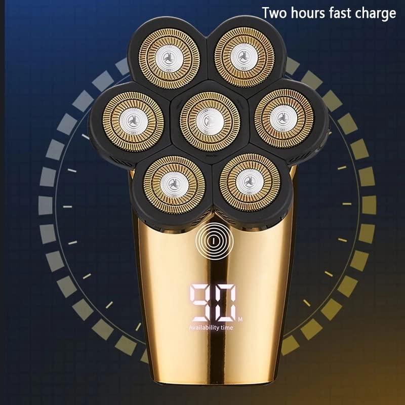 5-in-1 Electric Razor for Men - 7 Blade Beard Trimmer & Clipper with LED Display | IPX6 Waterproof Shaving Machine | Perfect for Home Barbering, Travel & Daily Grooming