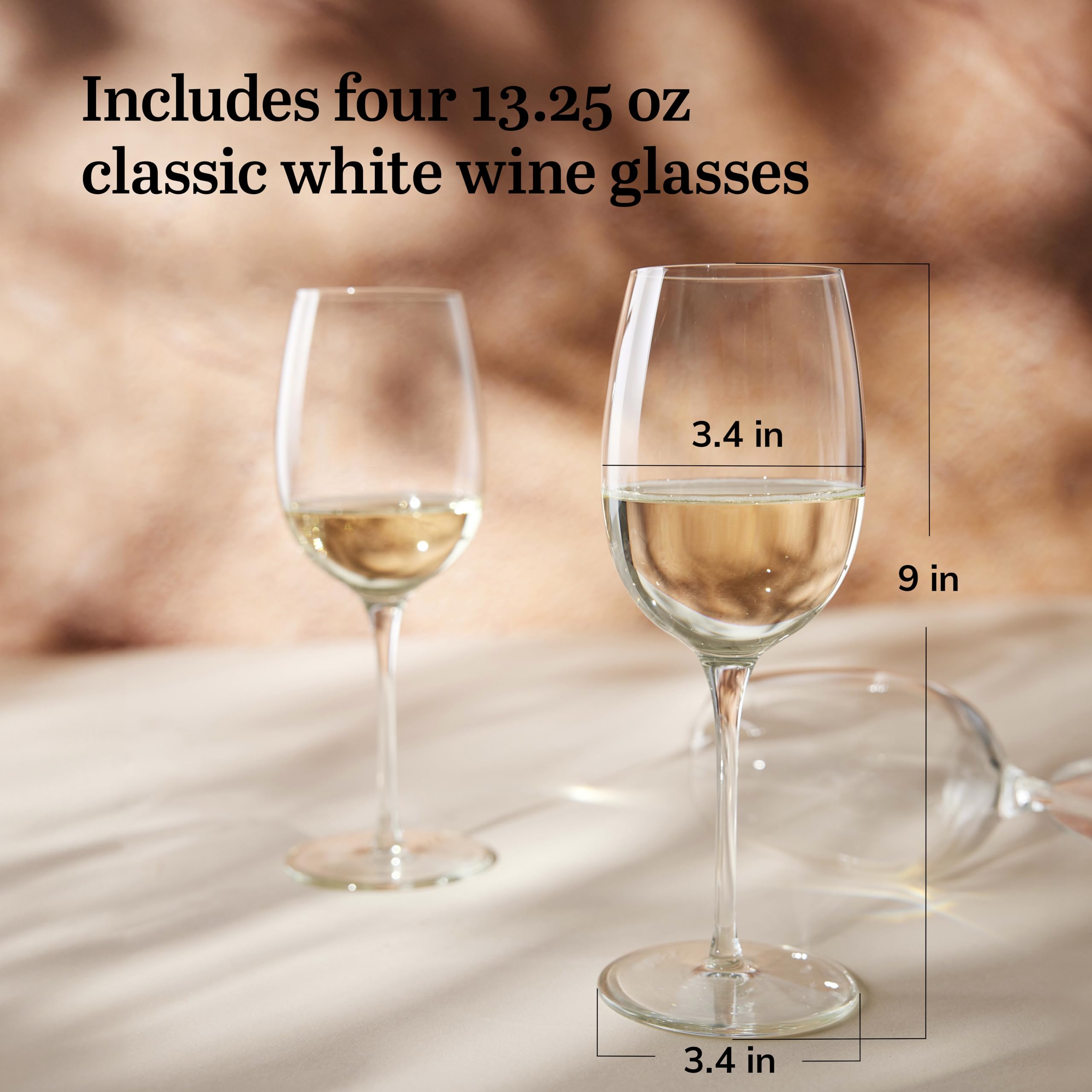Libbey Signature 4-Piece White Wine Glass Set - Elegant, Dishwasher Safe Crystal Clear Glasses for Parties, Weddings, Birthdays & Special Occasions - Perfect for Dinner Parties, Wine Tasting & Home Entertaining