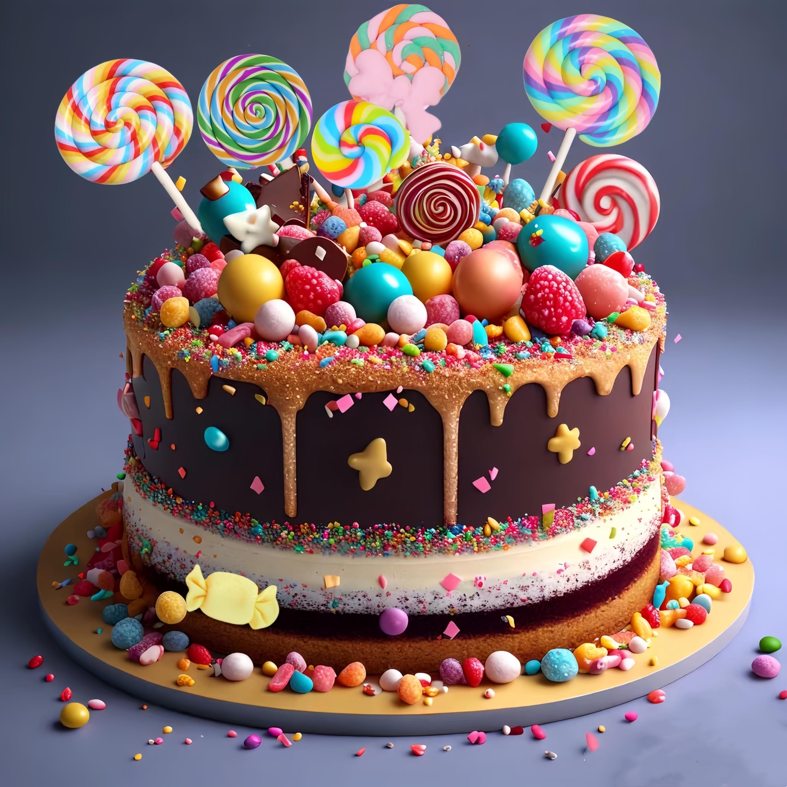 Colorful Candyland Cupcake Toppers - Lollipop Cake Decorations for Birthday Parties, Baby Showers & Wedding Desserts | Fun Candy Bow Toppers for Cupcakes, Cakes & Sweet Treats