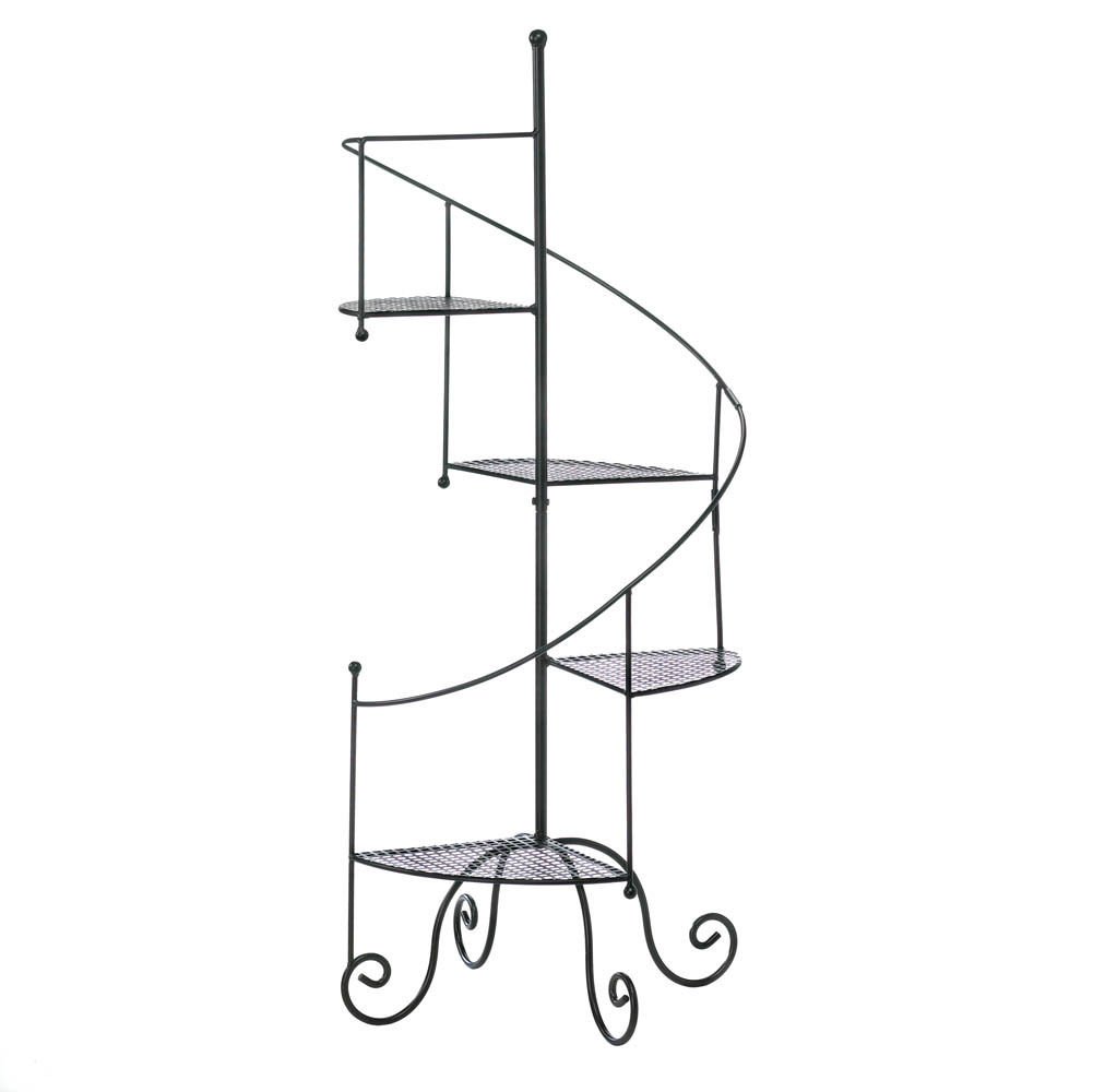 4-Tier Spiral Metal Plant Stand - 17