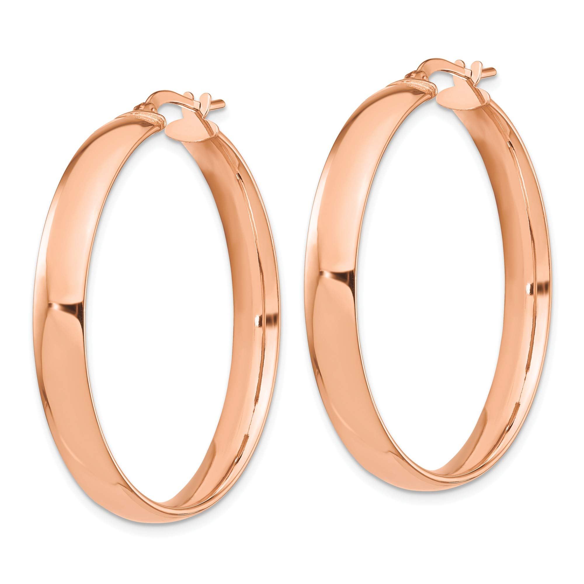 14K Rose Gold Hoop Earrings for Women - 5mm High Polished 14K Solid Gold Huggie Hoops - Perfect for Everyday Wear, Gifts & Special Occasions
