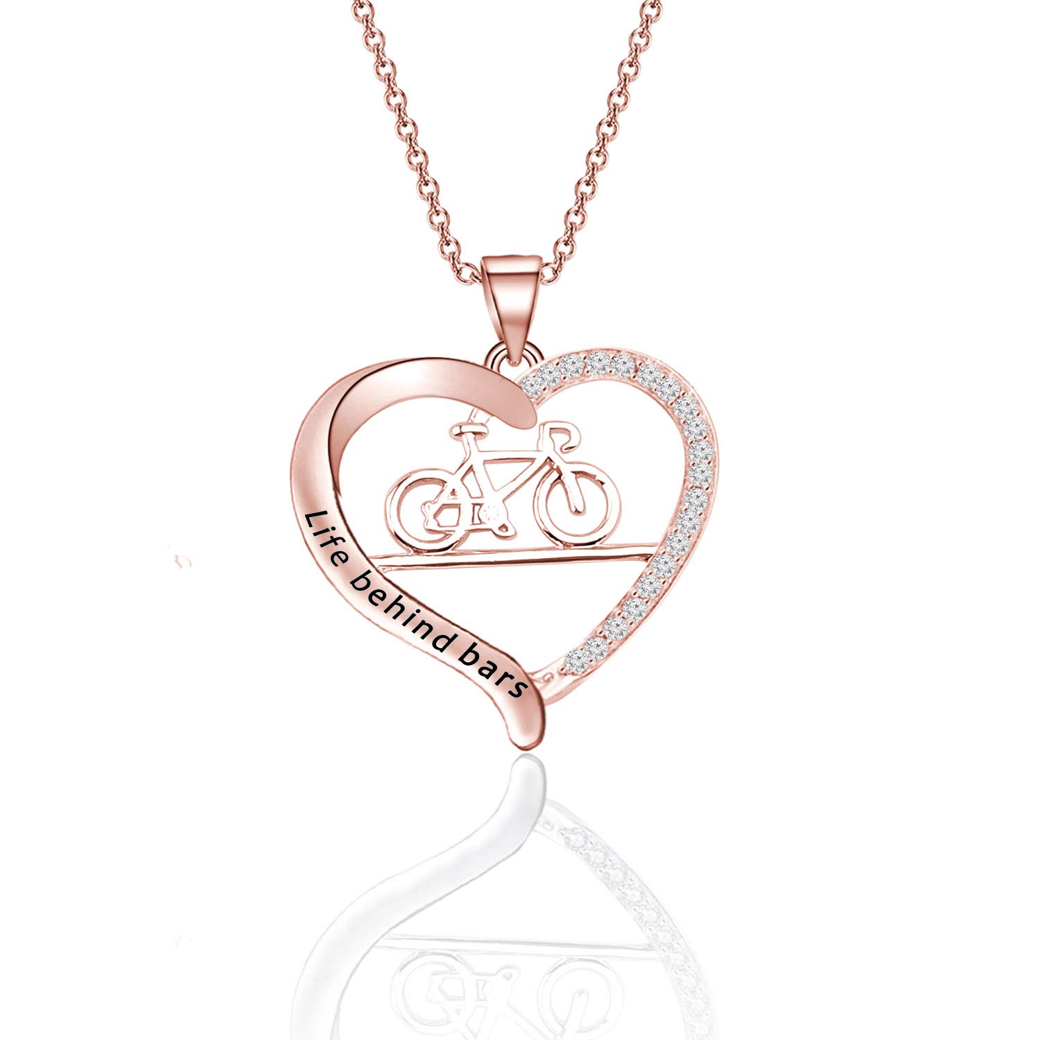 CHOORO Bicycle Necklace - Dainty Cycling Jewelry with Life Behind Bars Pendant - Perfect Gift for Cyclists & Bike Lovers - Ideal for Cycling Events, Birthday Gifts & Everyday Wear