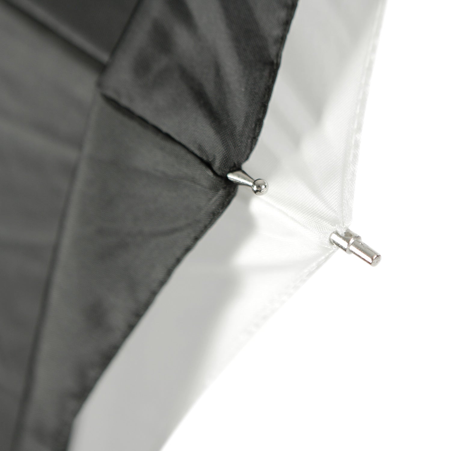 Compact Collapsible Travel Umbrella - Optical White Satin with Removable Black Cover - 43 Inch Windproof Folding Umbrella for Men & Women - Perfect for Commuting, Travel & Outdoor Activities