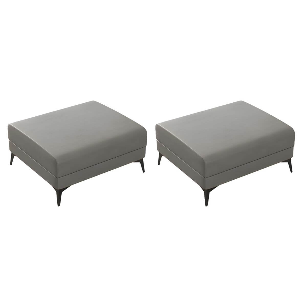 Modern Faux Leather Rectangle Footstool with Sturdy Wood Frame - Stylish Ottoman for Living Room, Bedroom & Office - Perfect for Footrest, Extra Seating & Home Decor