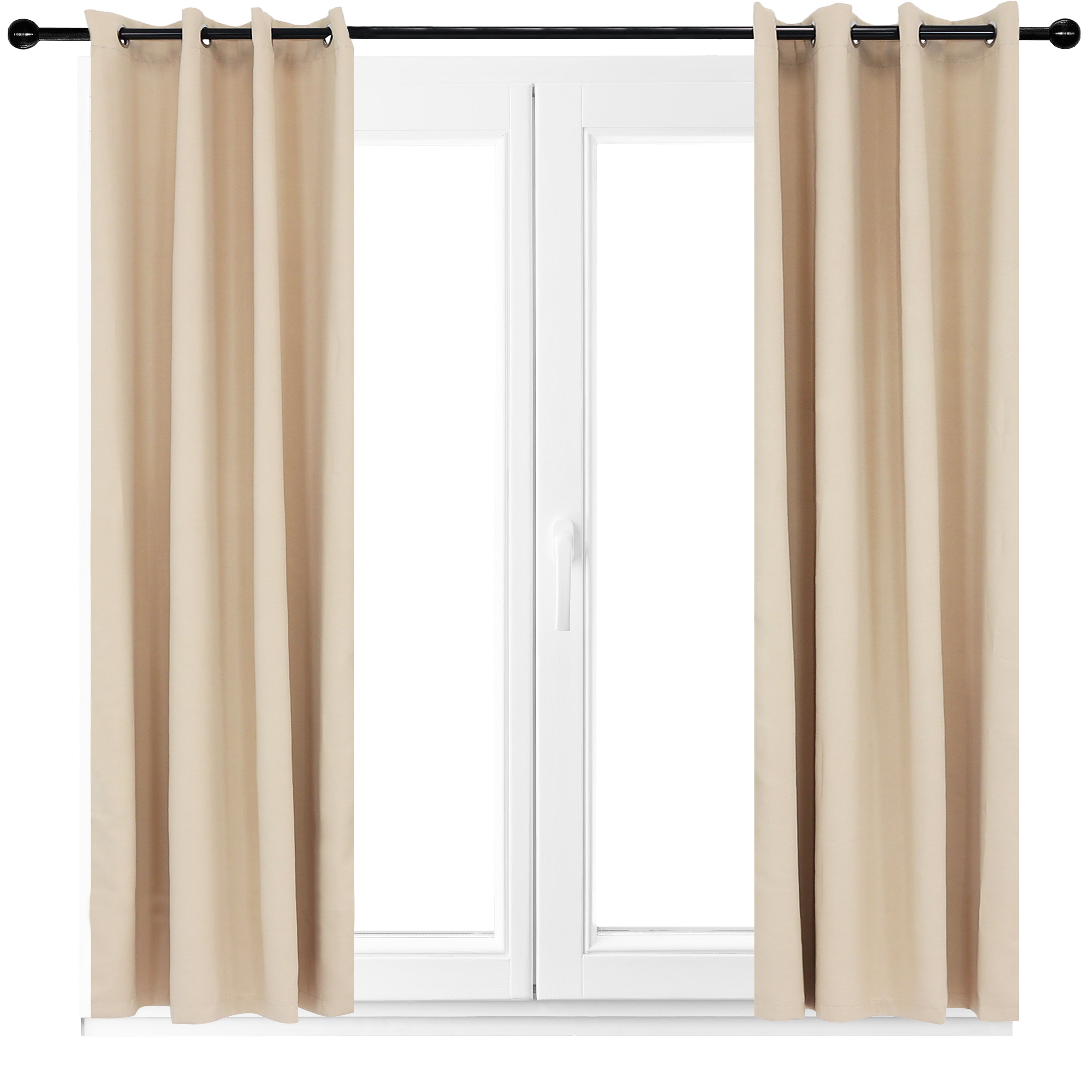 Sunnydaze Beige Blackout Curtains for Outdoor Use - UV Protection & Privacy - Perfect for Patio, Deck, and Sunroom