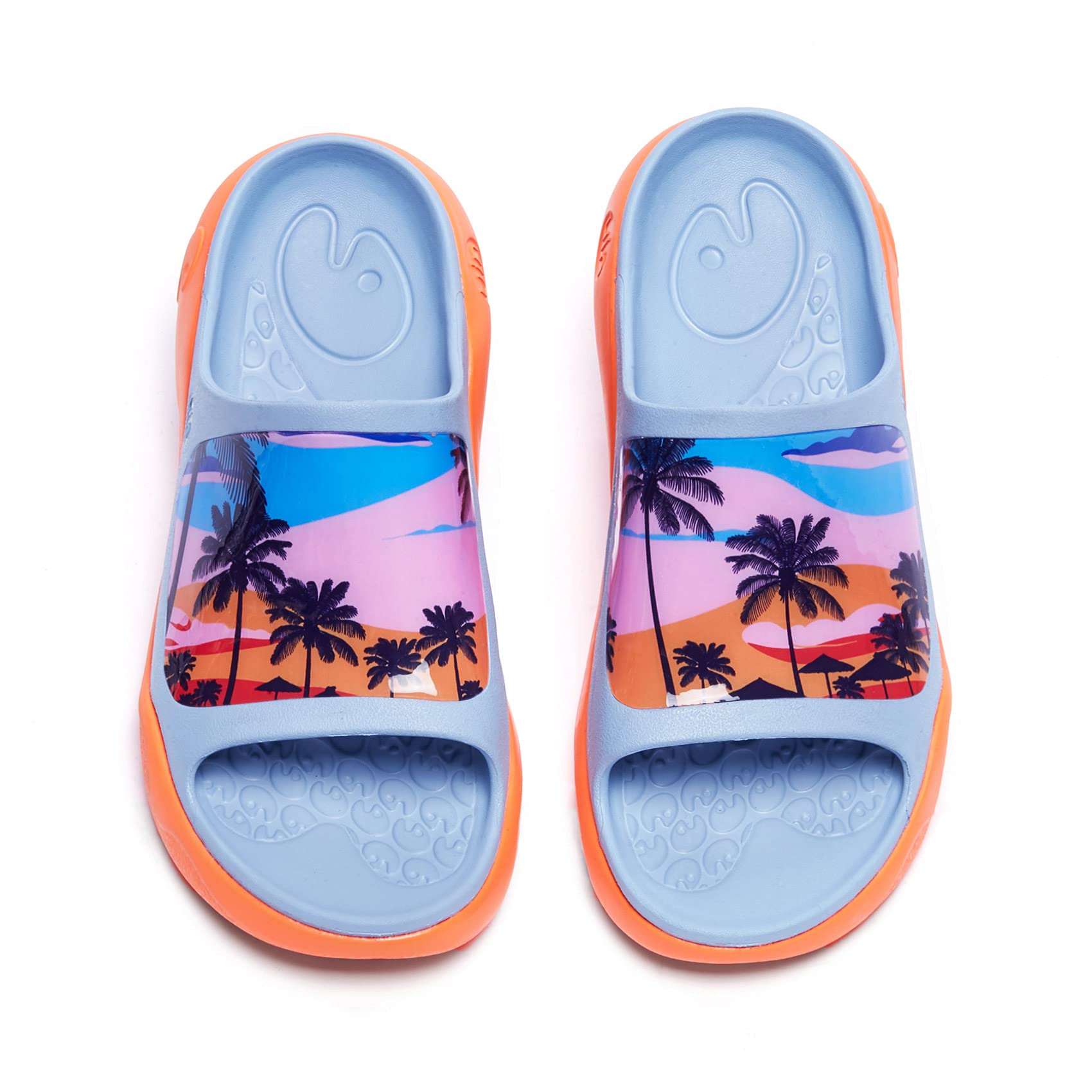 UIN Women's Comfortable Anti-Slip Beach Slides - Lightweight Summer Sandals with Artistic Painting Design for Travel, Poolside & Casual Wear | Fashionable Ibiza Slippers for Vacation, Walking & Outdoor Activities