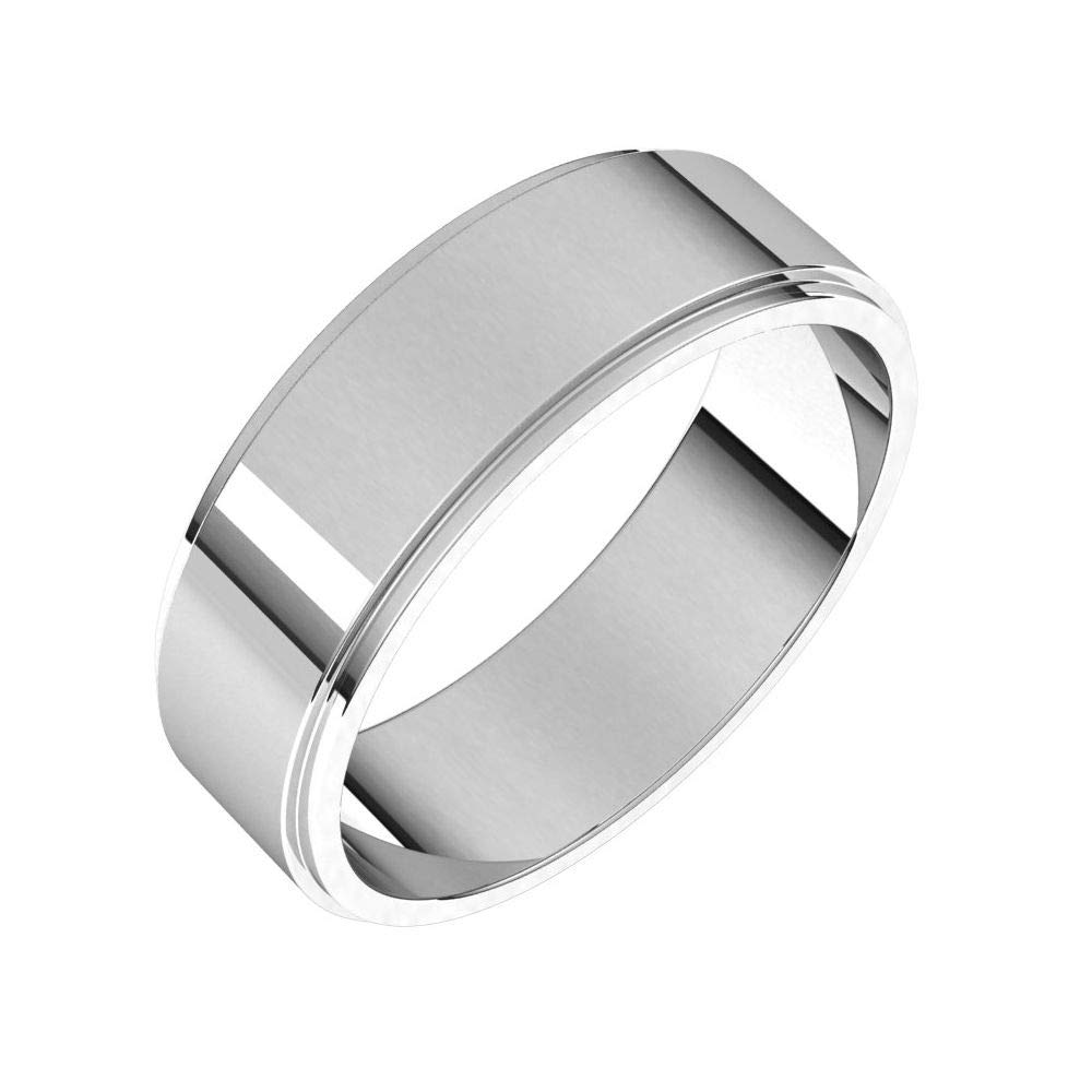Tarnish Resistant 925 Sterling Silver 6mm Flat Edge Wedding Band Ring for Men - Heavy Duty Classic Plain Design - Size 10 - Perfect for Weddings, Anniversaries & Everyday Wear