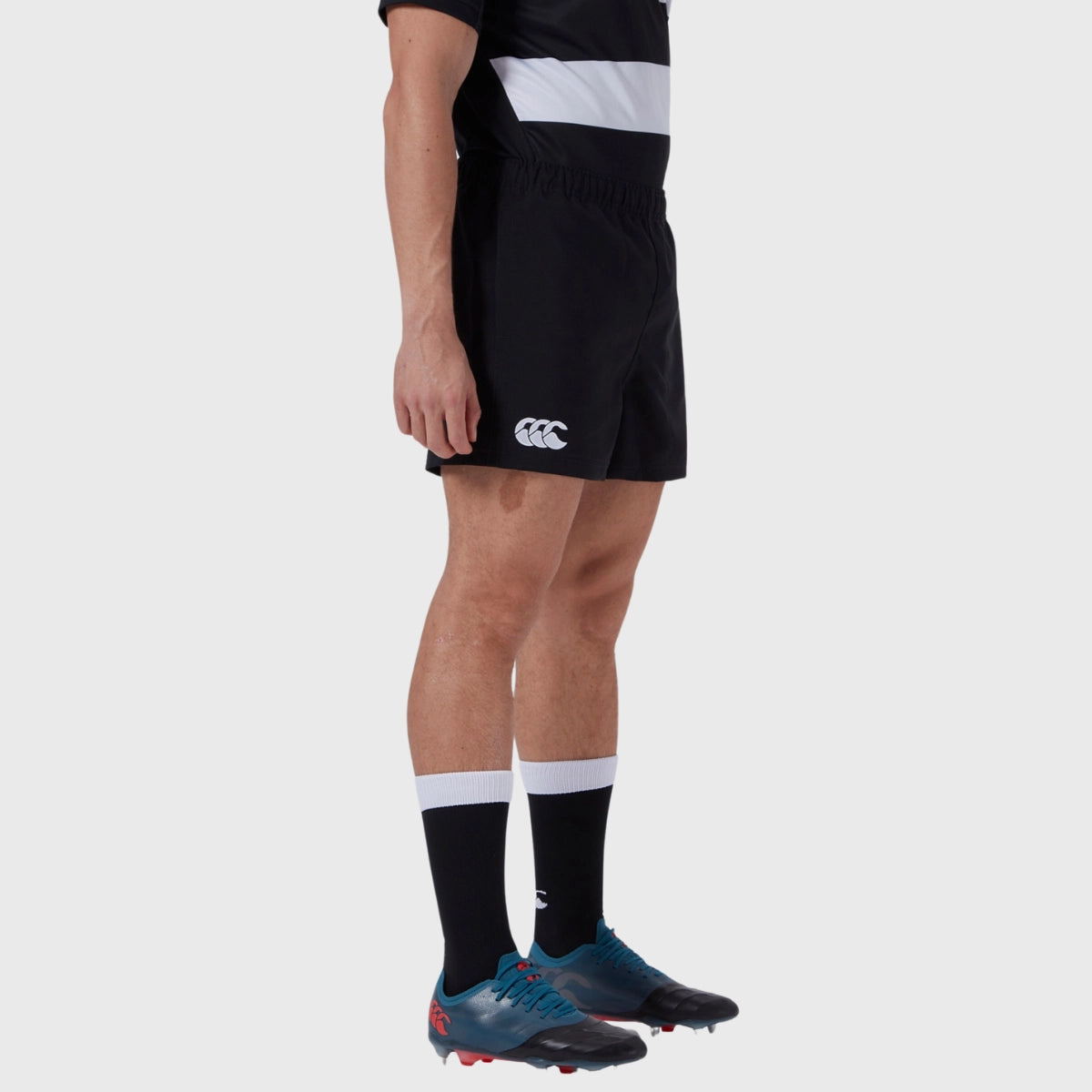 Canterbury Men's Rugby Shorts with Pockets - Breathable Athletic Shorts for Rugby Training & Casual Wear - Black