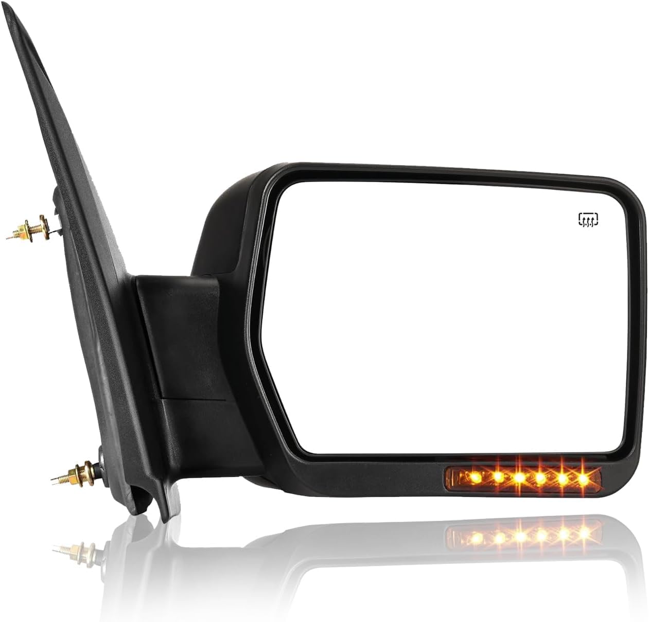 2007-2014 Ford F150 Power Heated Towing Mirror with Amber Signal - Right Passenger Side Replacement Mirror for Enhanced Visibility & Safety - Perfect for Towing, Off-Roading & Highway Driving
