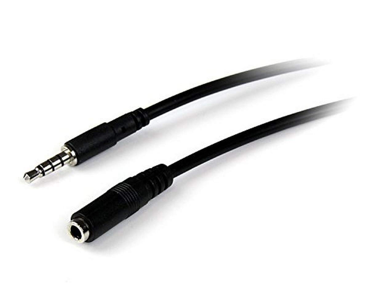 StarTech.com 1m 3.5mm 4-Position TRRS Headset Extension Cable - Male to Female Audio Extension Cord for iPhone & Smartphones - Perfect for Gaming, Calls & Music (MUHSMF1M)