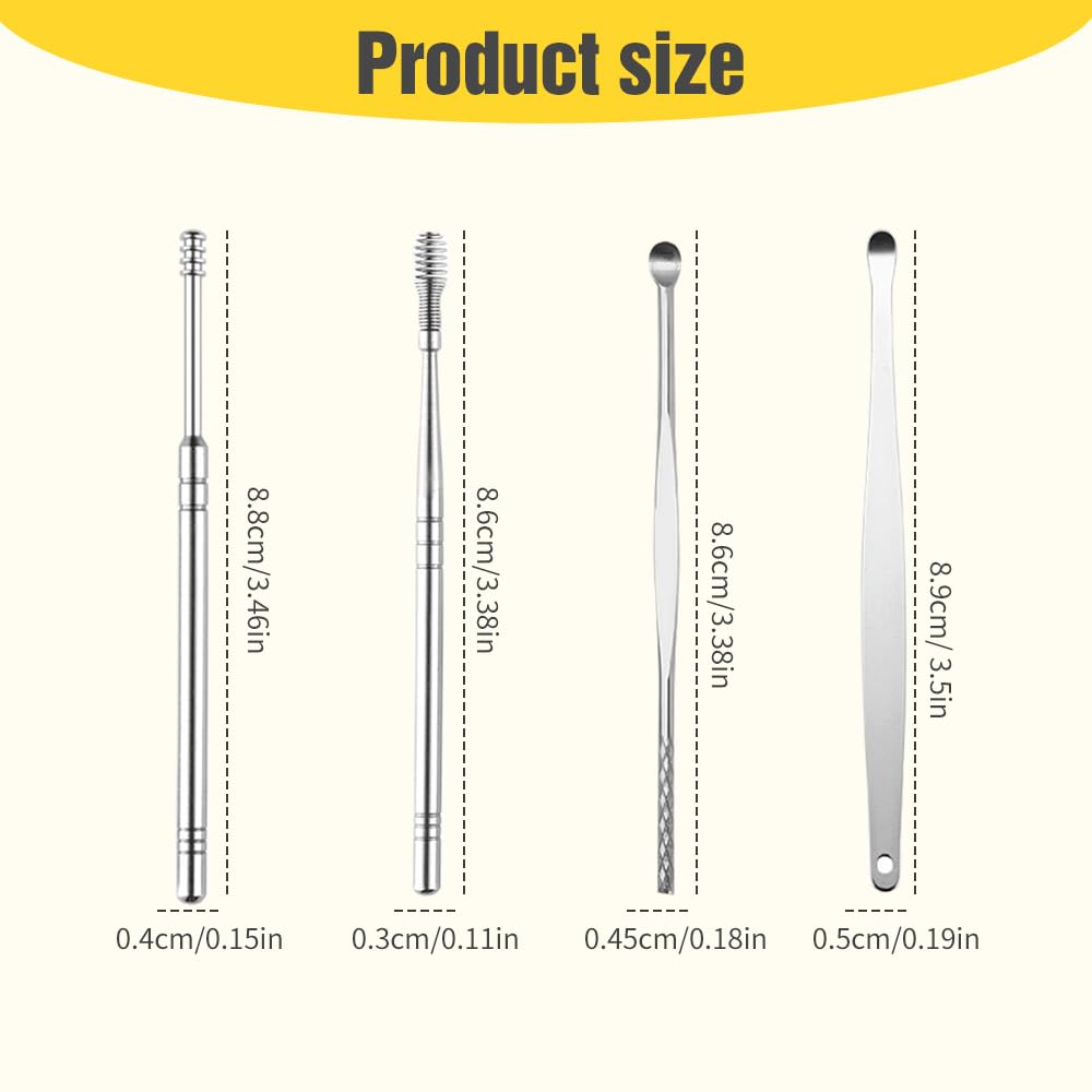 2024 Upgraded Ear Cleaning Kit - Safe & Portable Earwax Removal Tool Set with PU Leather Case for Family, Home & Travel | Gentle Ear Cleaner for Adults & Kids | Perfect for Daily Hygiene & Travel Essentials