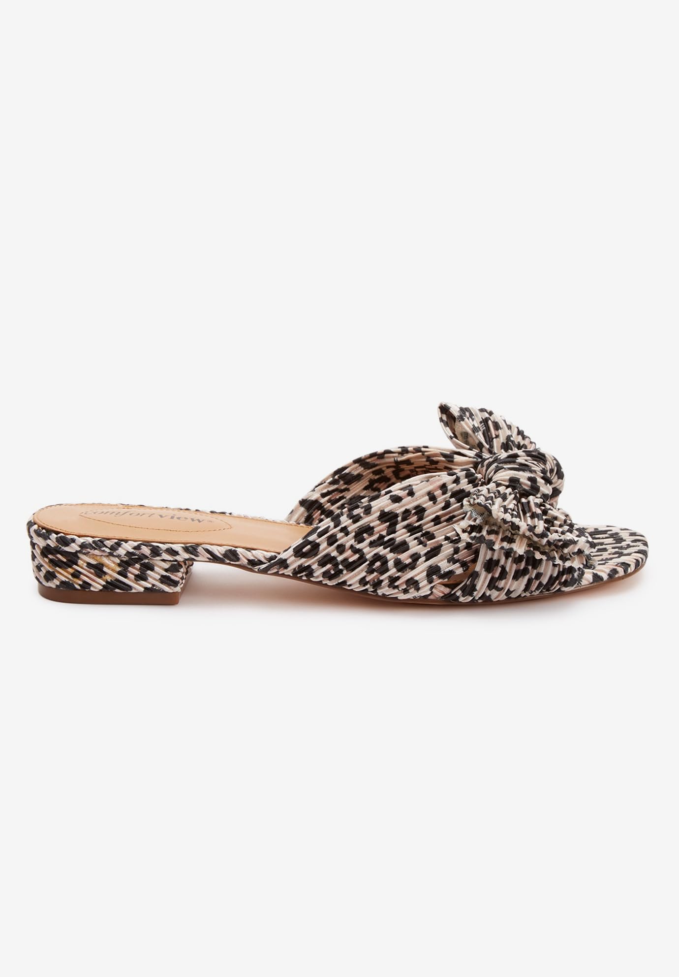 Comfortview Women's Wide Width The Blanche Mule - Slip-On House Shoes for Wide Feet with Arch Support | Perfect for Indoor Relaxation, Spa Days & Cozy Home Wear
