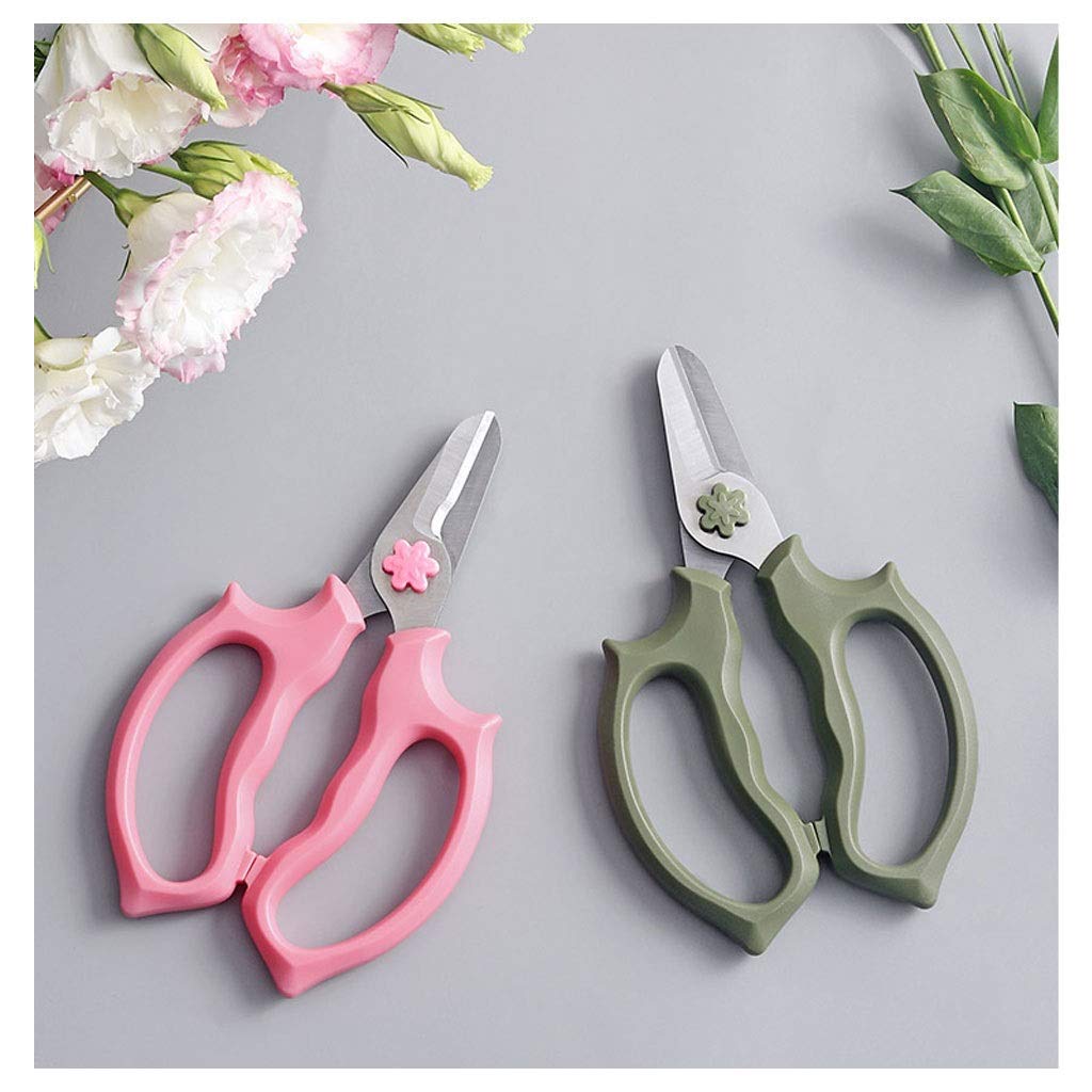 **Stainless Steel Garden Pruning Shears - Wide-Head Bypass Pruner for Flowers, Branches & Plants | Florist & Gardening Tools | Durable & Sharp Pink Scissors for Home & Outdoor Use**