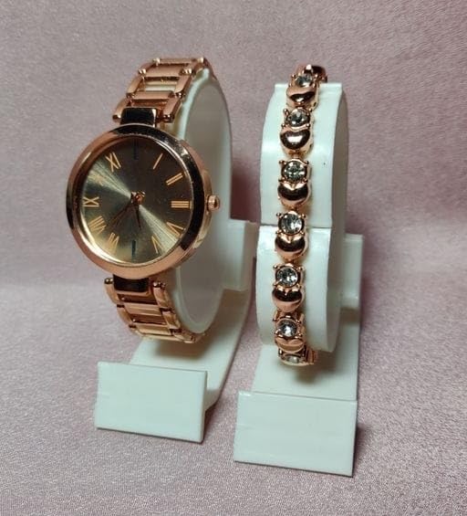 Stylish Girls Watches and Bracelets Set (SR-834 AT-8341) - 2-Pack Trendy Jewelry Combo for Teen Girls, Birthday Gifts, Fashion Accessories for School, Parties and Everyday Wear