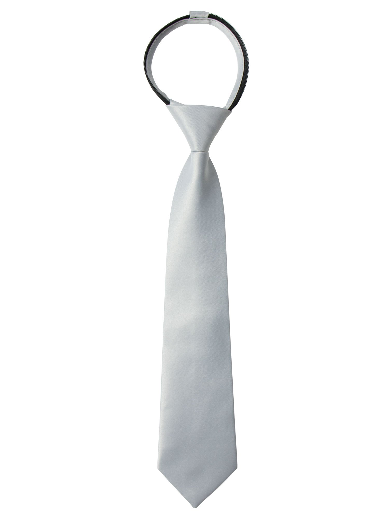 Spring Notion Boys' Satin Zipper Necktie with Gift Box Option - Stylish Formal Neckwear for School, Weddings & Special Occasions