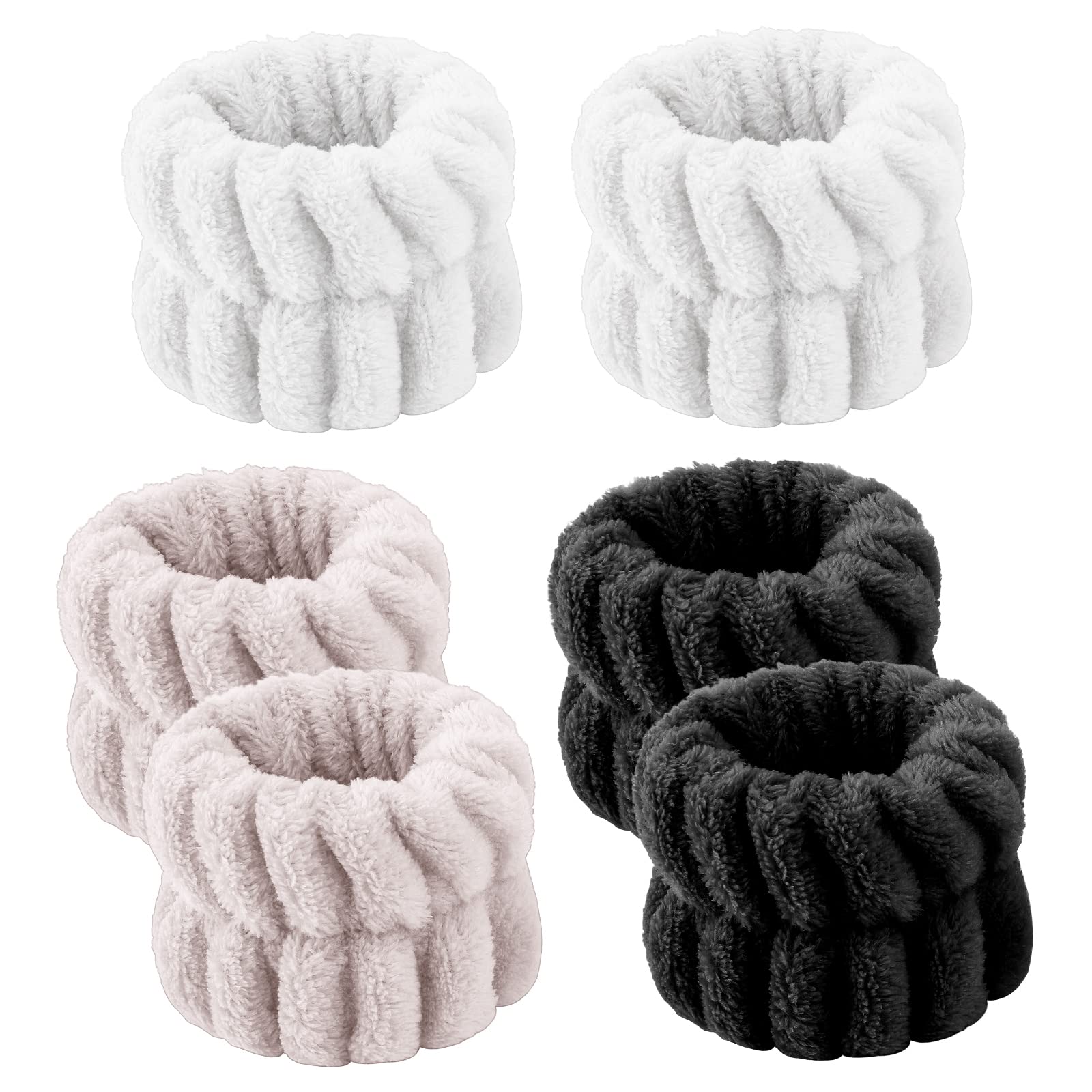 Sibba 6-Pack Wrist Towels - Soft Facial Wristbands & Spa Set for Washing, Skincare & Shower - Waterproof Arm Bands & Head Scrunchies - Perfect for Yoga, Gym & Daily Skincare Routine