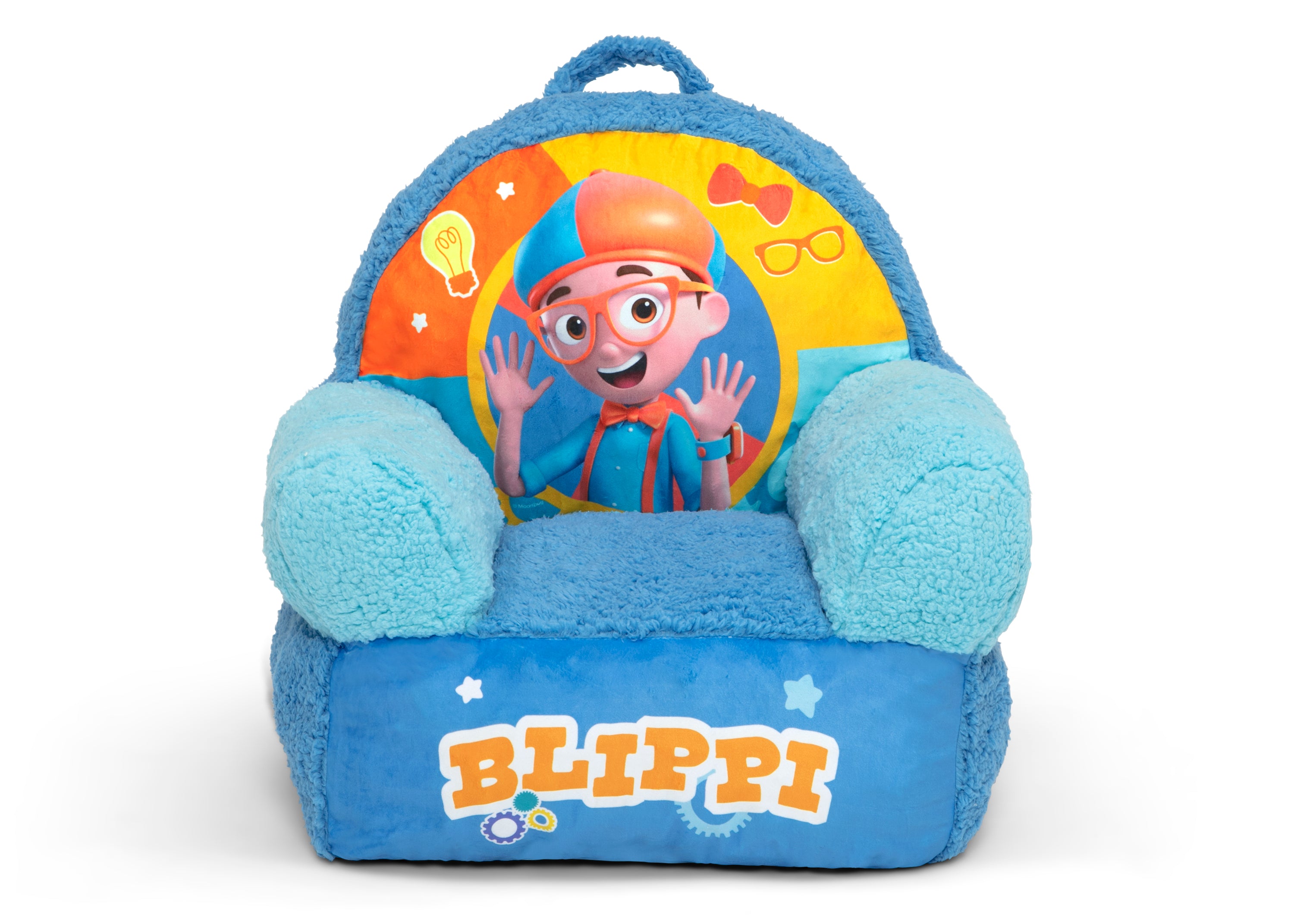 Blippi Cozee Buddy Chair - Kids Plush Chair with Storage, Soft & Comfortable for Playroom, Bedroom, or Reading Nook - Perfect for Toddlers & Preschoolers