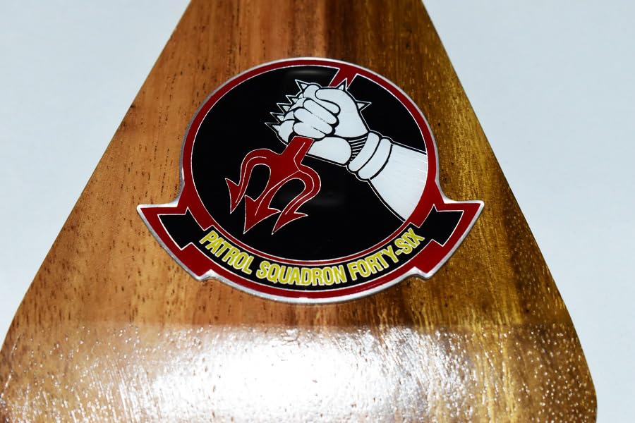 VP-46 Grey Knights (2000) P-3C Orion Mahogany Wooden Scale Model Airplane - Collectible Military Aircraft Display for Home & Office Decor