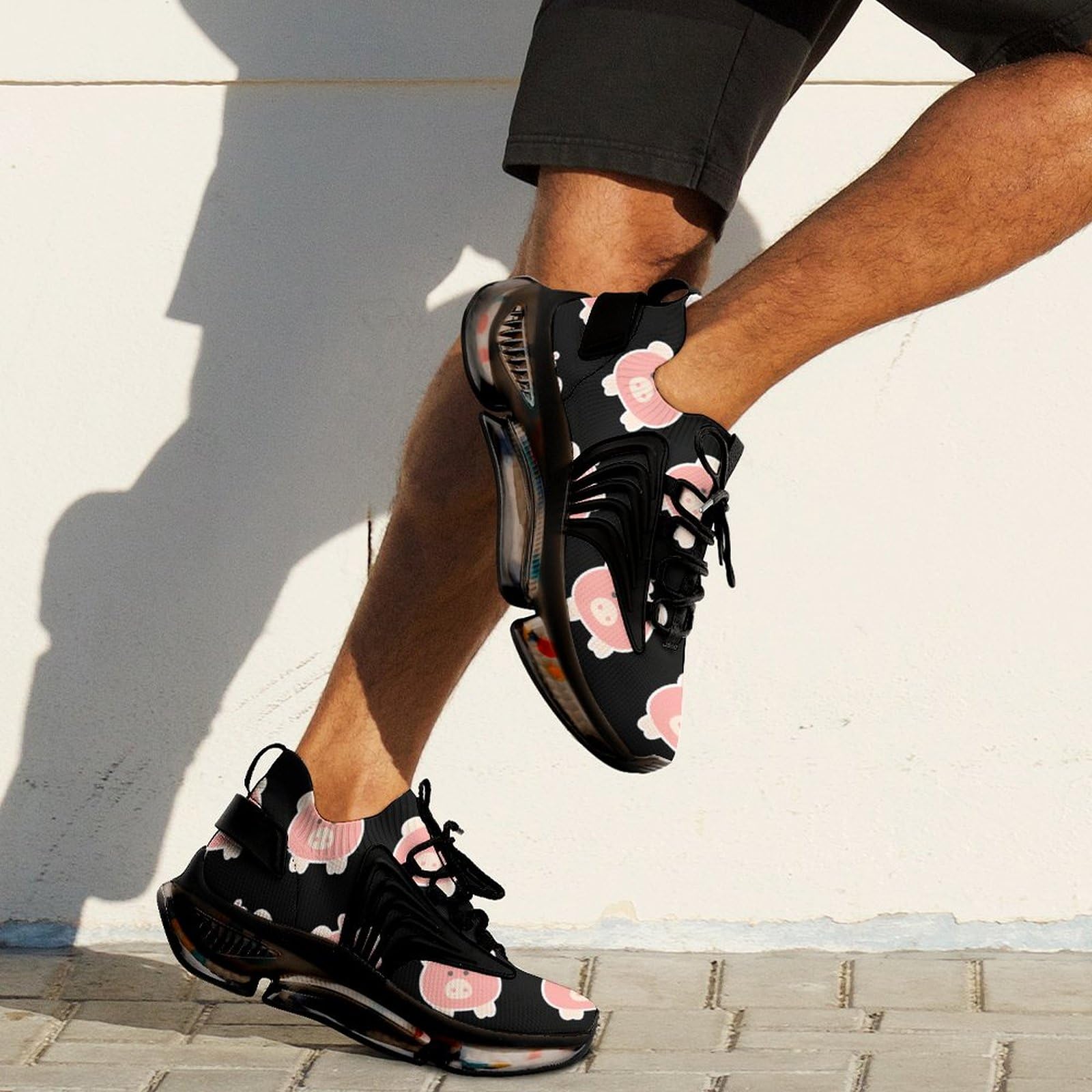 **Men's Lightweight Running Shoes - Cute Pig Design Fashion Sneakers for Gym, Hiking & Outdoor Sports | Comfortable Athletic Shoes for Jogging & Workouts**