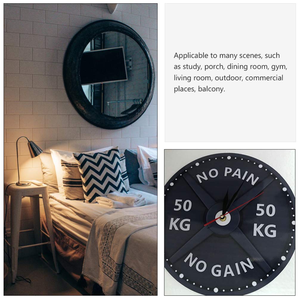 VOSAREA Silent Gym Wall Clock with Timer - No Ticking Noise, Motivational 