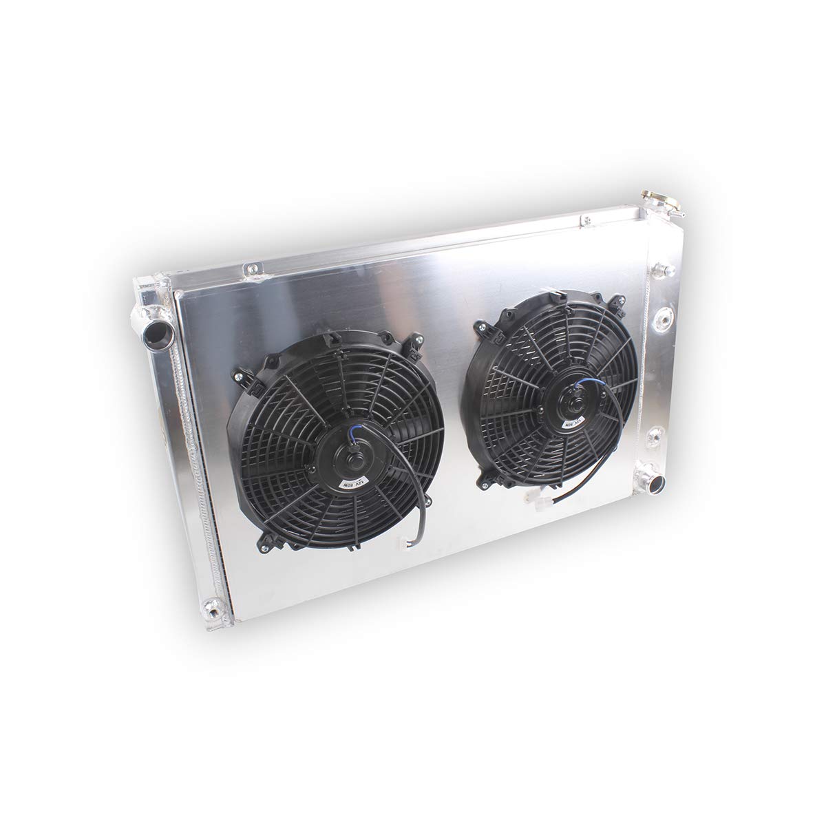 OHOB-COOL 3-Row Full Aluminum Radiator with Shroud Fan - Compatible with 1973-1991 Chevy Blazer, Suburban, GMC Jimmy & C/K/G C10 Pickup Trucks - High-Performance Cooling for Off-Roading, Towing & Hot Weather Driving