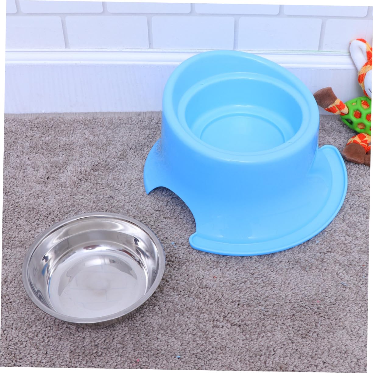 SUPVOX 2 Pack Elevated Dog Bowls with Non-Slip Feet - Stainless Steel Pet Food and Water Dishes for Puppies, Cats, Small & Medium Dogs - Perfect for Mealtime, Travel, and Outdoor Use