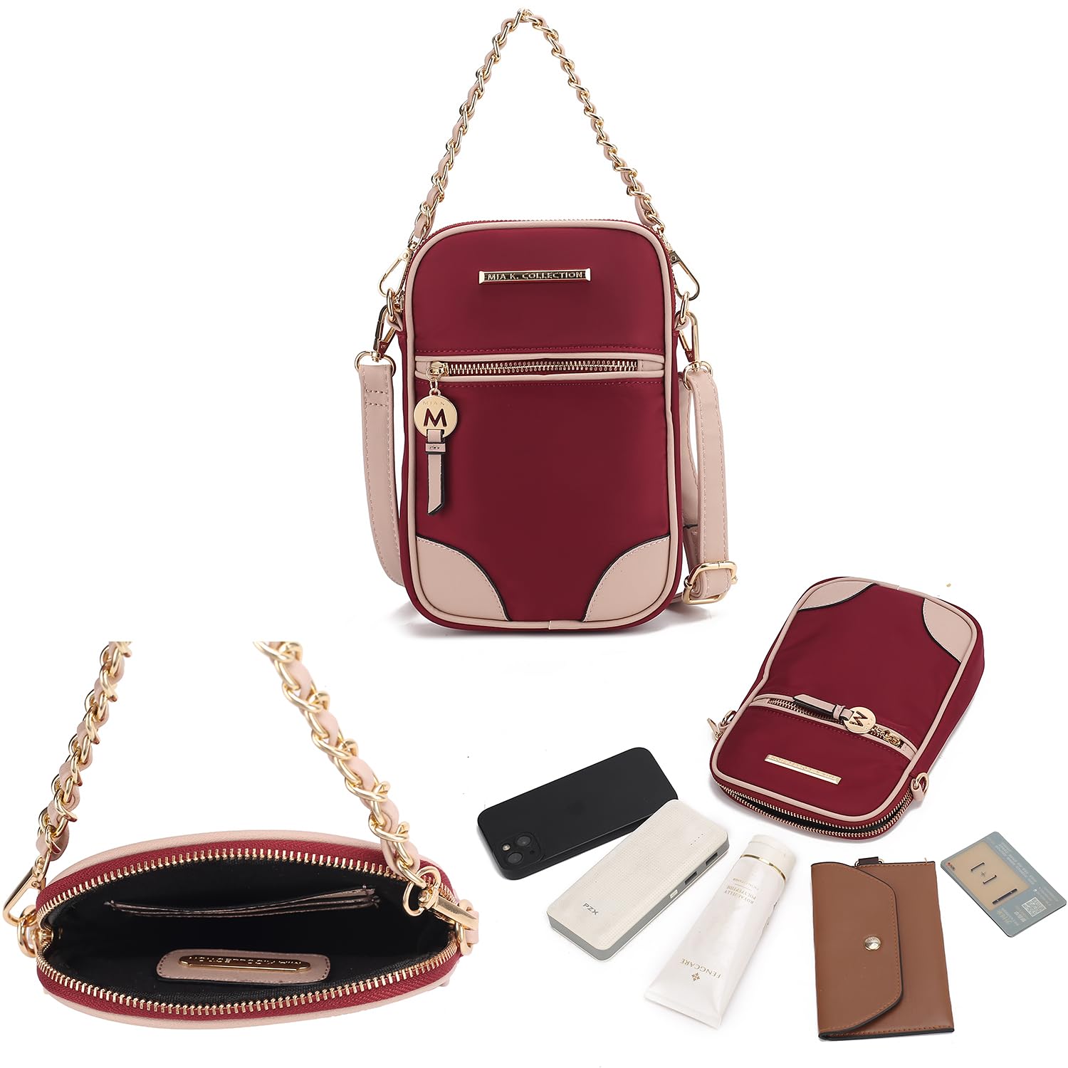 MKF Collection Vegan Leather Crossbody Bag for Women - Stylish Shoulder Bag with Phone Pocket, Small Handbag Purse by Mia K | Perfect for Work, Travel, and Everyday Use