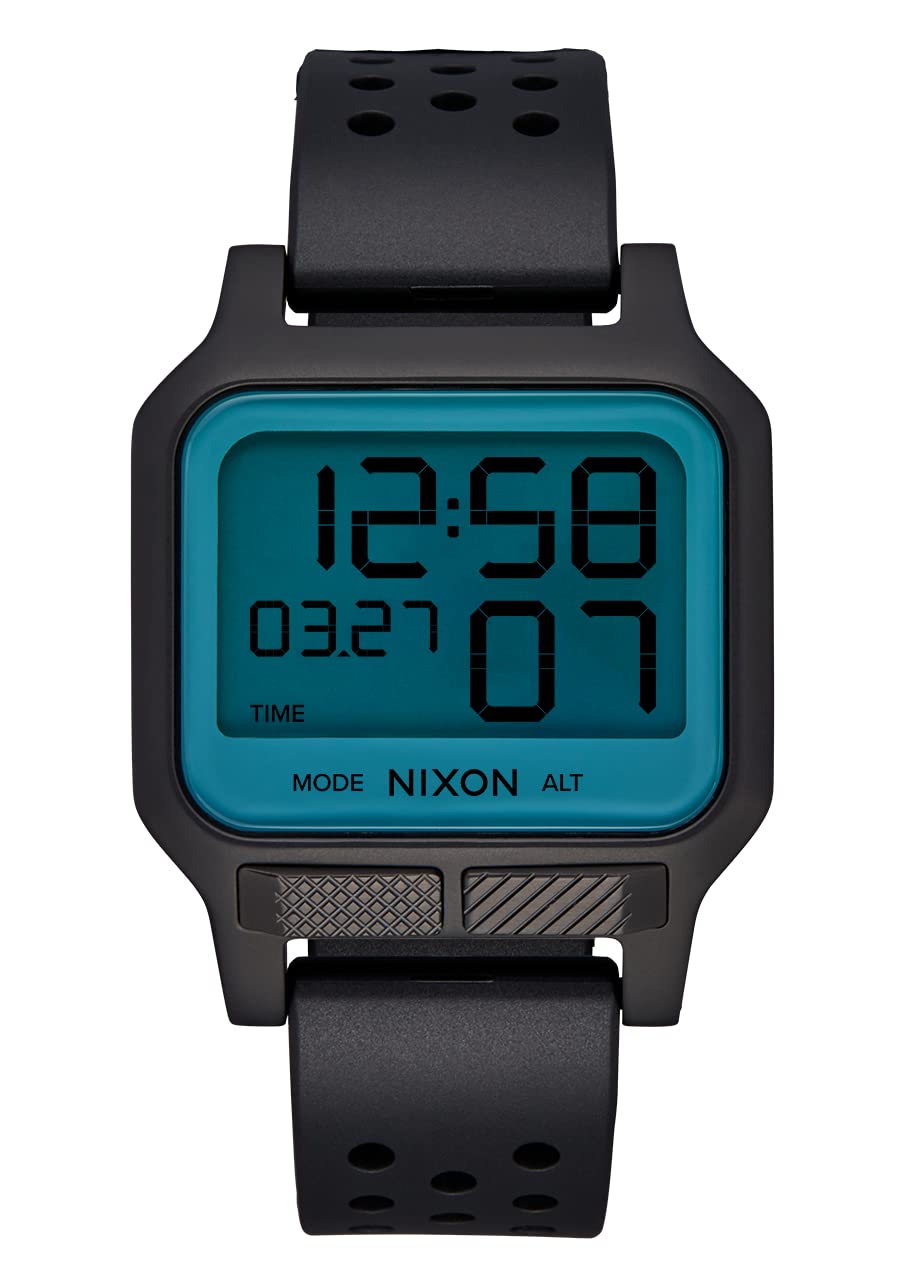 NIXON Heat A1320 Digital Sports Watch for Men & Women - 100M Water Resistant, Ultra Thin Lightweight Design with 38mm LCD Display & 20mm PU Band - Perfect for Running, Workout, Swimming & Outdoor Activities