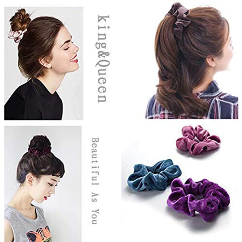 24-Pack Velvet Hair Scrunchies for Women & Girls - Soft Elastic Hair Ties & Hair Bands - Perfect for Workouts, Office, School & Everyday Styling (Multicolor)