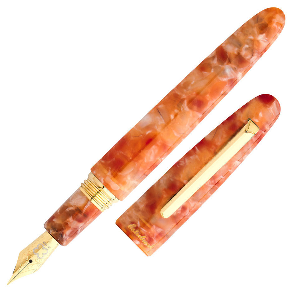 Esterbrook Estie Oversize Fountain Pen - Petrified Forest Design with Gold Trim | Premium Writing Instrument for Calligraphy, Journaling & Gift Giving