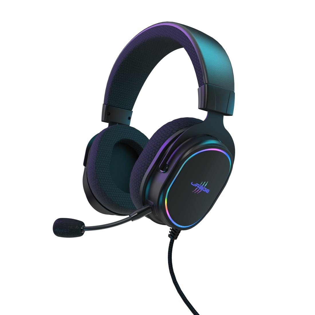 uRage Gaming Headset SoundZ 800.7.1 V2 - Wired 7.1 Virtual Surround Sound Headphones for PS5, PC, Xbox - Multi-Platform Gaming Headset with 2m USB Cable (Black) - Perfect for Competitive Gaming & Immersive Audio Experience