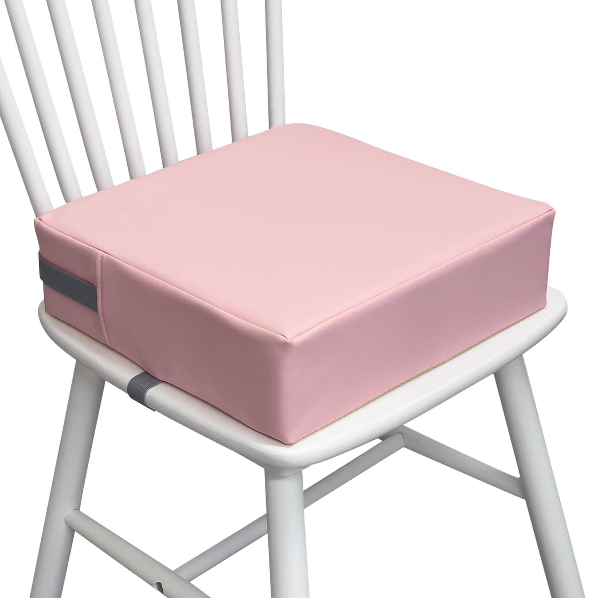 Best Toddler Booster Seat for Dining Table - 2 Elastic Safety Belts, Soft PU Leather (Pink) - Waterproof, Anti-Scratch & Wrinkle-Free - Detachable Non-Slip Base - Perfect for Home, Restaurant & Travel Use