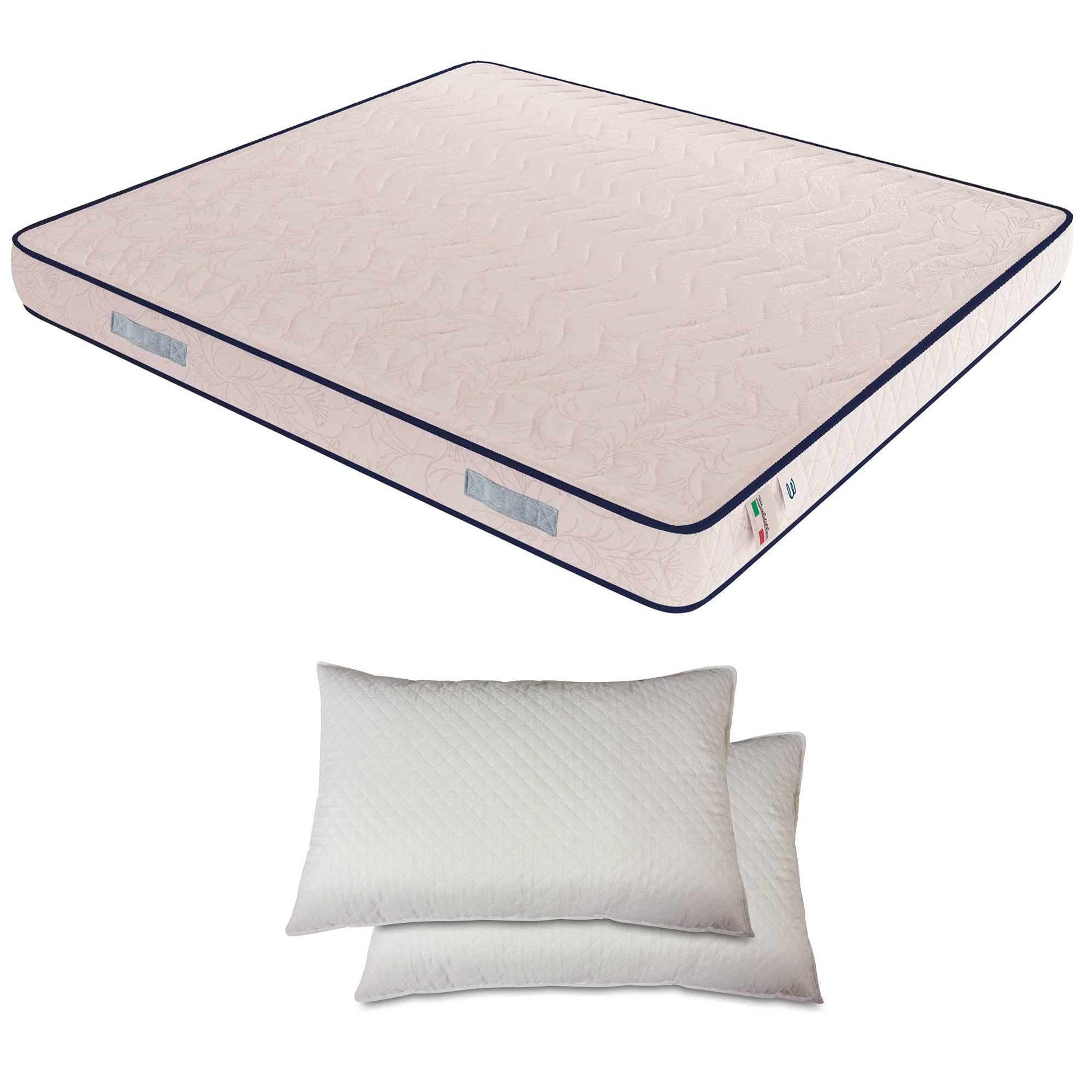 Baldiflex Emporio - Orthopedic Memory Foam Mattress for Couples, Automatic Unzippable Cover, Waterfoam Technology, Includes Free Memory Foam Pillow (180x190x20cm) - Perfect for Back Pain Relief & Better Sleep