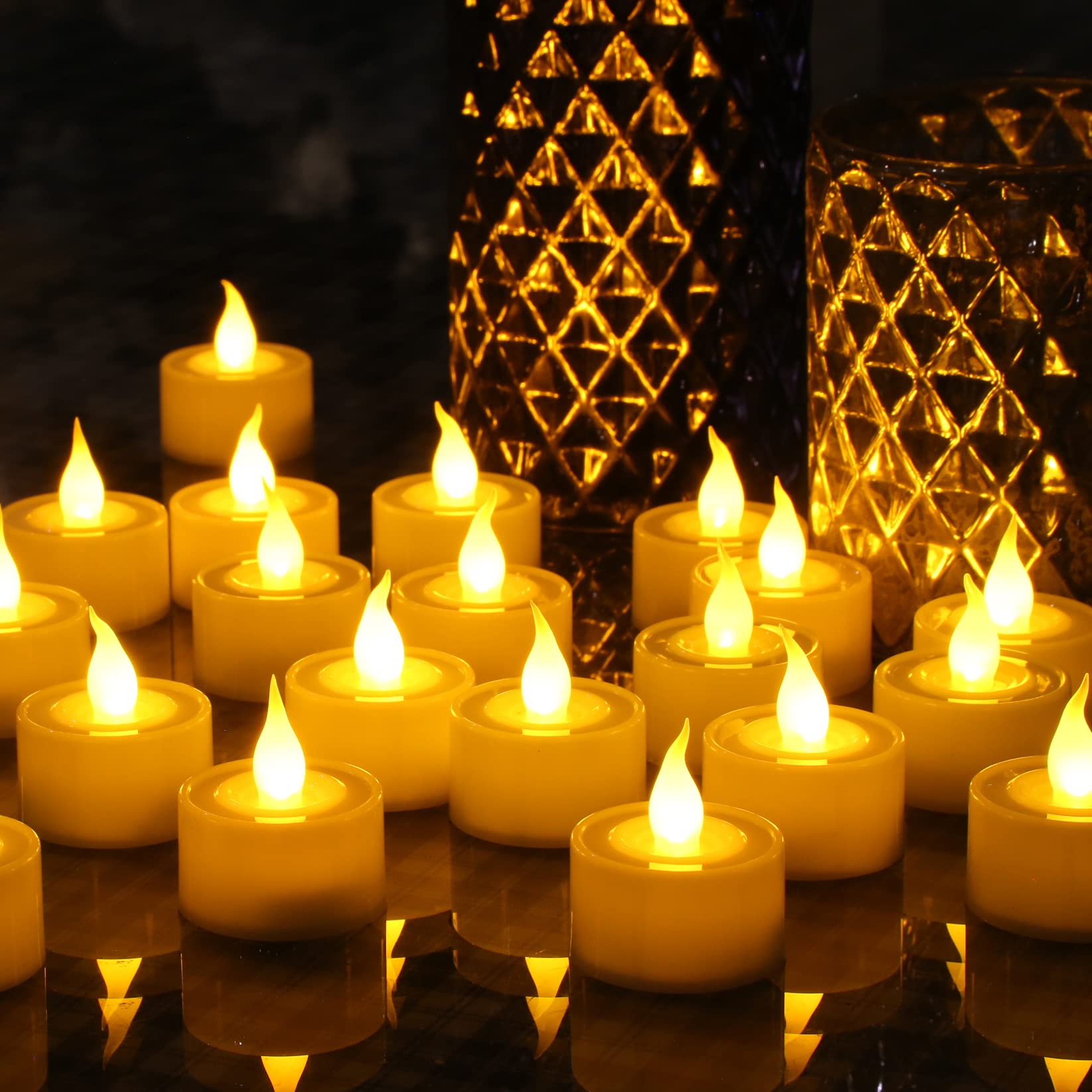 Furora Flameless LED Tea Lights - Battery Candles for Home & Living Room Décor