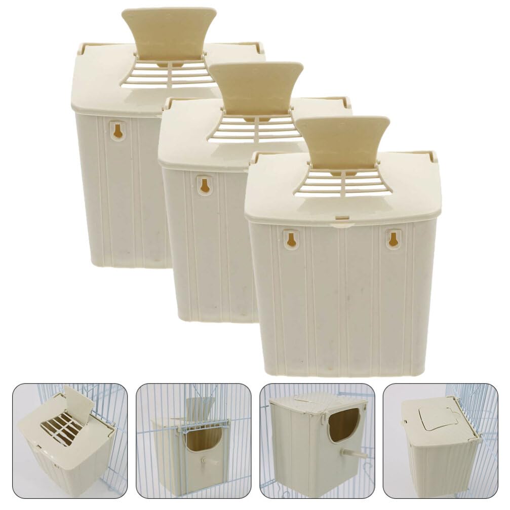 Alipis 3-Pack Plastic Bird Nesting Box for Parakeets & Finches - Durable Breeding House for Pet Birds - Ideal for Aviaries, Cages & Outdoor Use