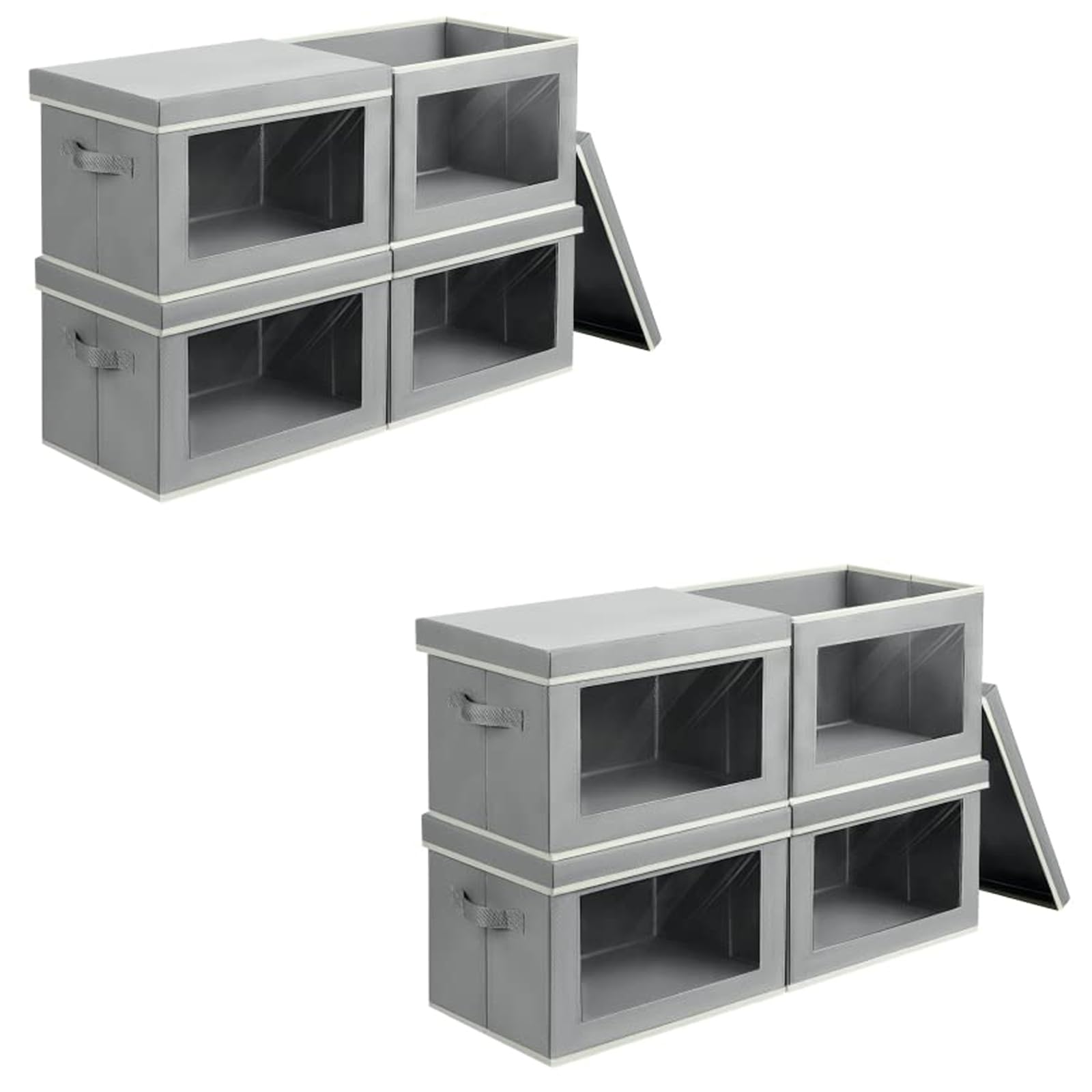 Foldable Storage Bins with Lids - 4 Pack Collapsible Closet Organizer Bins for Bedroom, Living Room & Kids Room - Space Saving Storage Boxes for Home Organization & Seasonal Clothes Storage