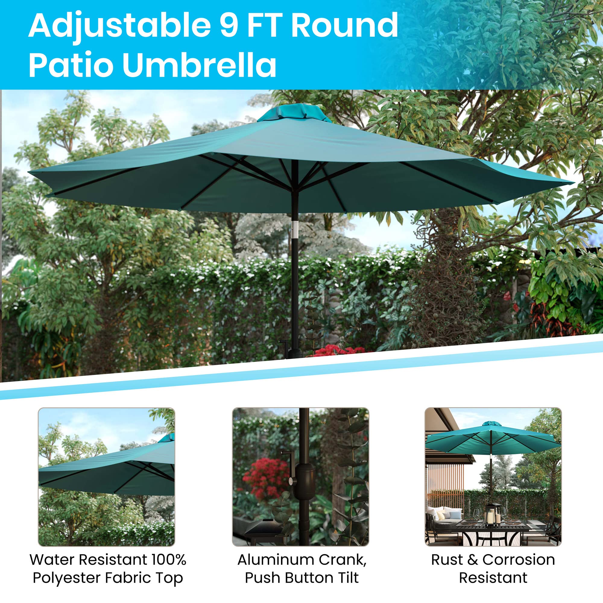 Flash Furniture 5-Piece Outdoor Patio Dining Set - 35