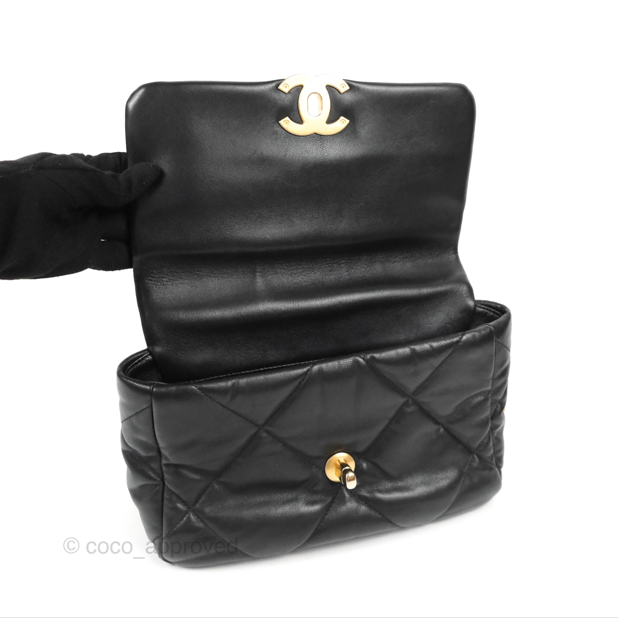 Chanel 19 Small Black Goatskin Mixed Hardware Handbag - Luxury Designer Crossbody Bag for Women | Perfect for Evening Events, Date Nights & Special Occasions