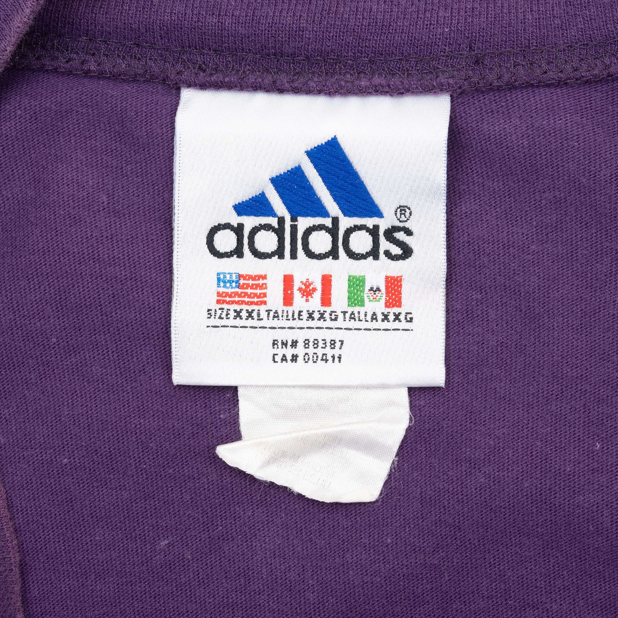 Vintage Adidas Long Sleeve Purple Turtleneck Tee Shirt - 1990s Retro Style, 2XL, Made in USA - Perfect for Casual Wear, Street Fashion & 90s Nostalgia